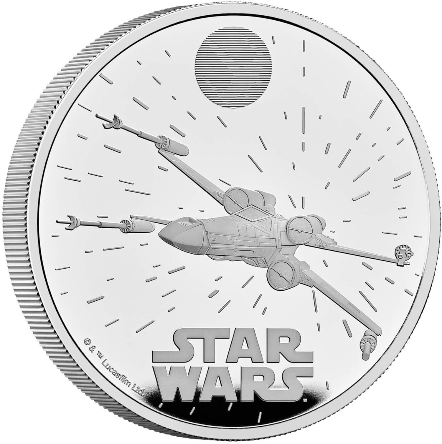 10 Pounds - Charles III X-Wing; Silver Proof reverse