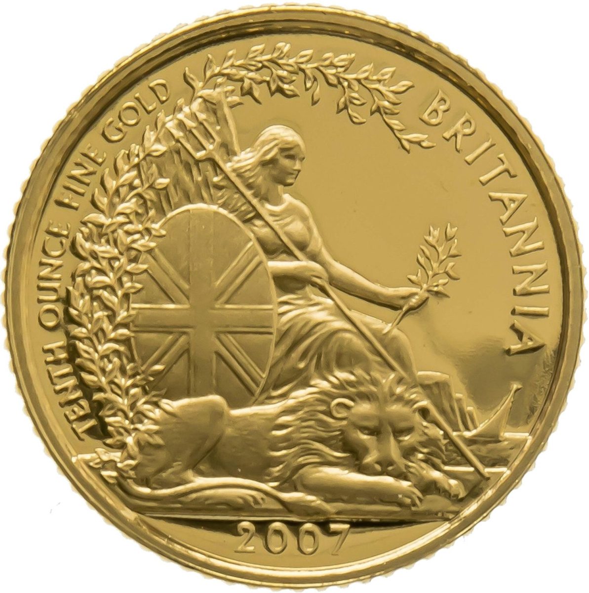 10 Pounds - Elizabeth II 4th portrait; 1/10 oz Fine Gold