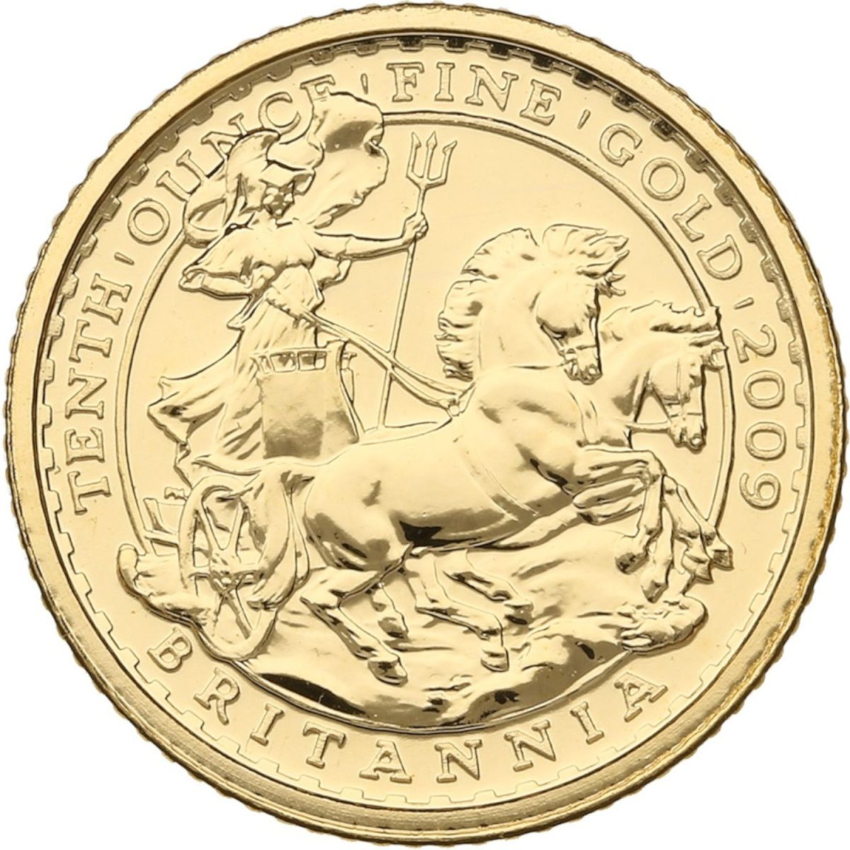 10 Pounds - Elizabeth II 4th portrait; 1/10 oz Fine Gold