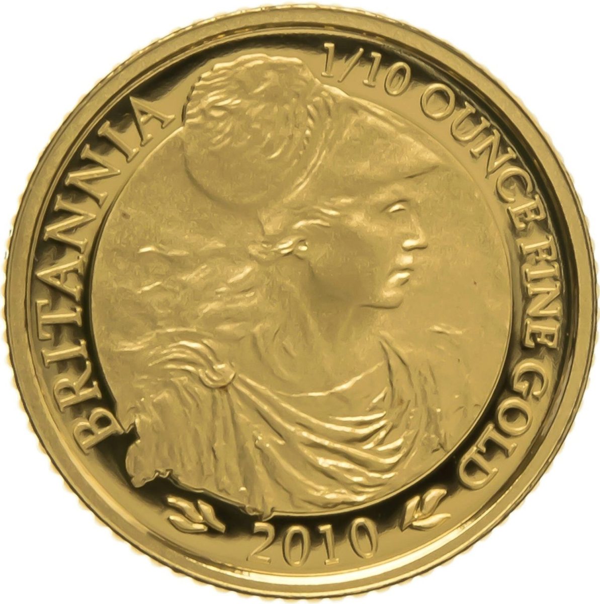 10 Pounds - Elizabeth II 4th portrait; 1/10 oz Fine Gold reverse