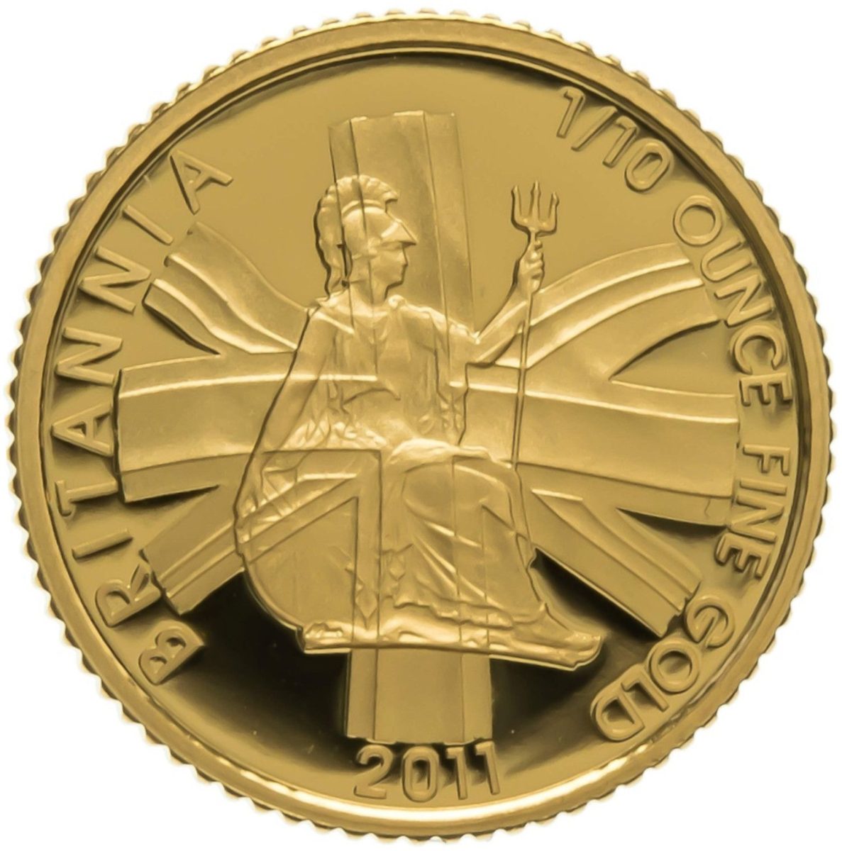 10 Pounds - Elizabeth II 4th portrait; 1/10 oz Fine Gold