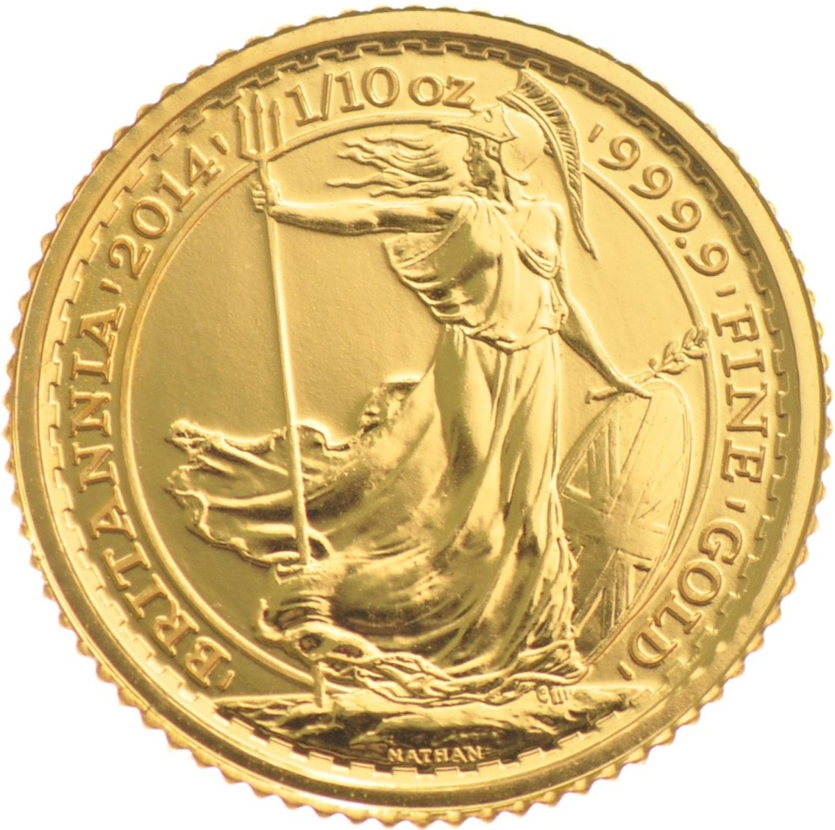 10 Pounds - Elizabeth II 4th portrait; 1/10 oz Fine Gold