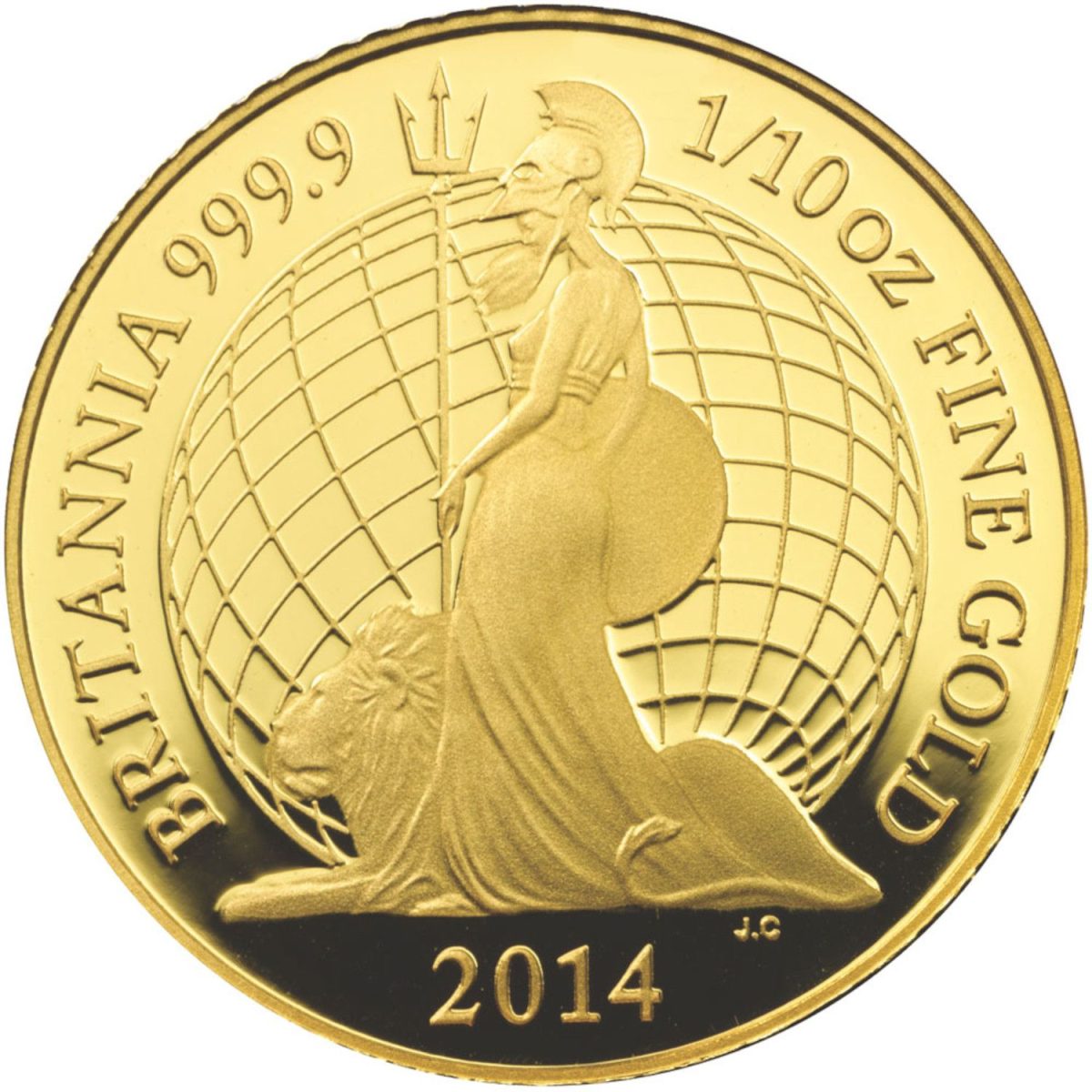 10 Pounds - Elizabeth II 4th portrait; 1/10 oz Fine Gold