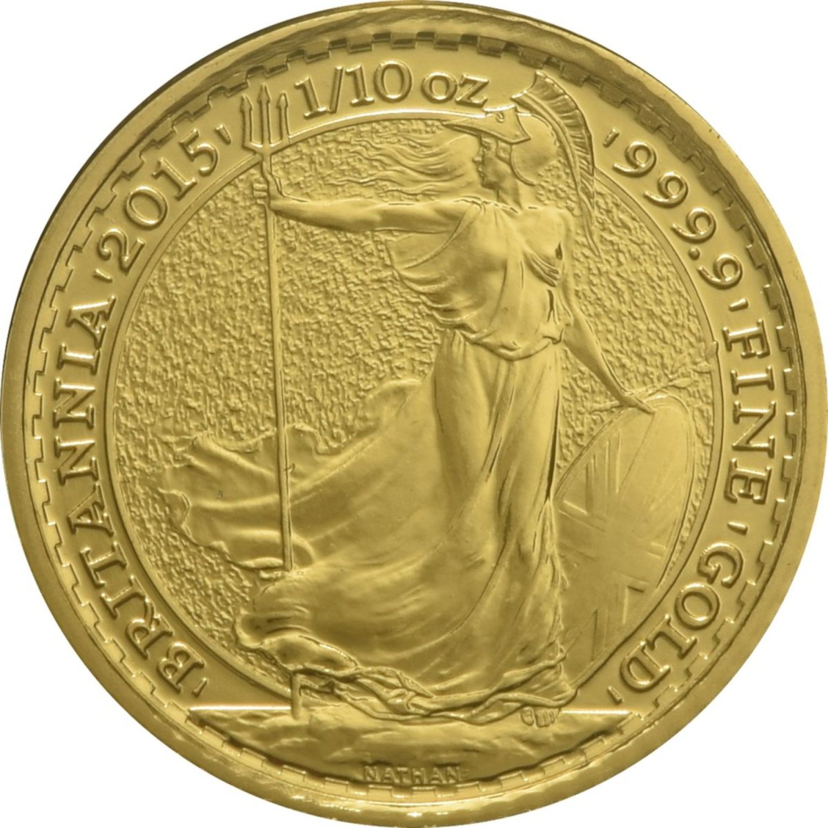 10 Pounds - Elizabeth II 4th portrait; 1/10 oz Fine Gold reverse