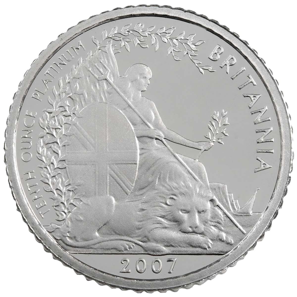 10 Pounds - Elizabeth II 4th portrait; 1/10 oz Fine Platinum