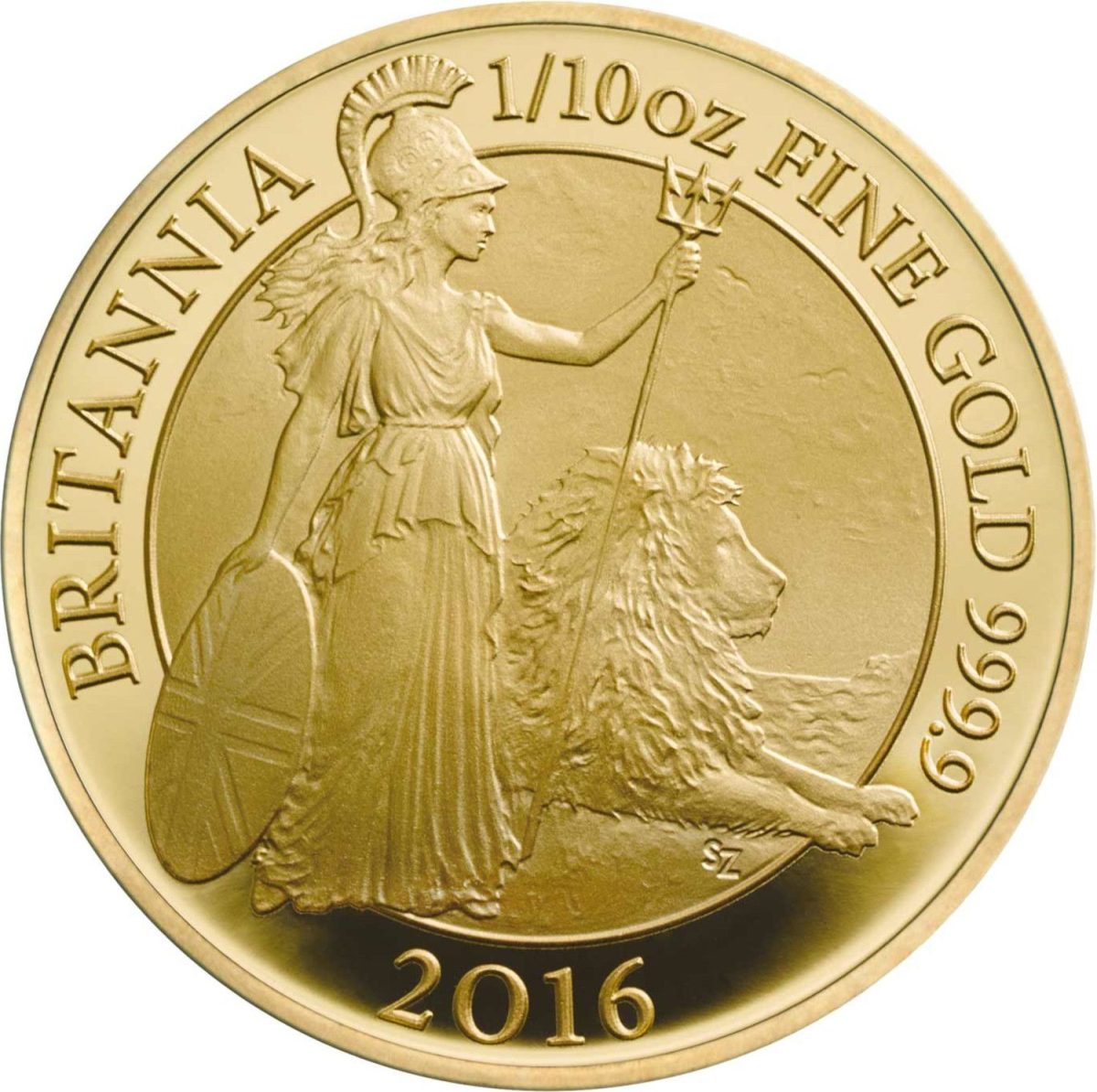 10 Pounds - Elizabeth II 5th portrait; 1/10 oz Fine Gold