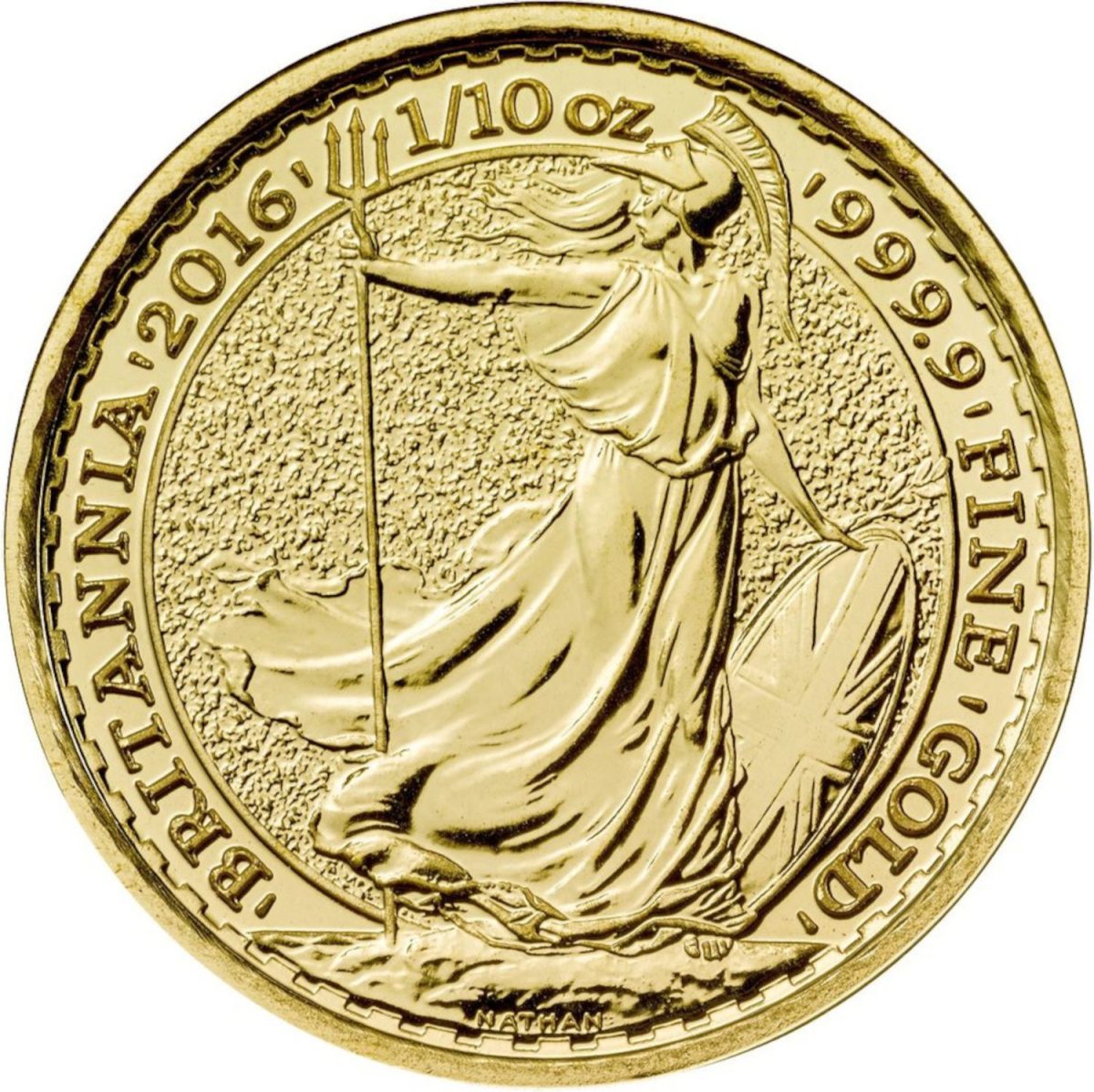 10 Pounds - Elizabeth II 5th portrait; 1/10 oz Fine Gold