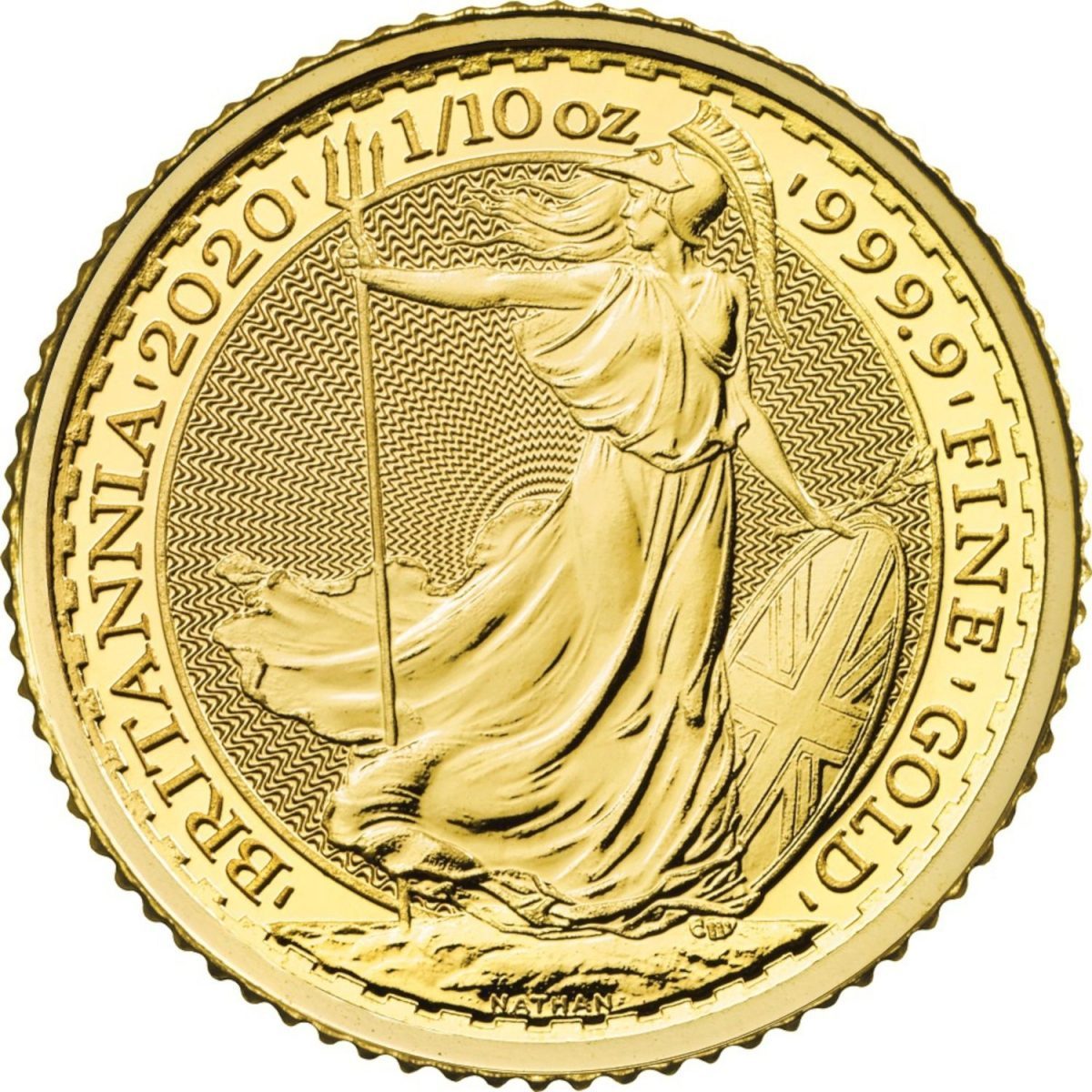 10 Pounds - Elizabeth II 5th portrait; 1/10 oz Fine Gold