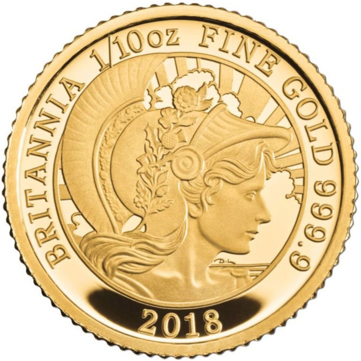 10 Pounds - Elizabeth II 5th portrait; 1/10 oz Fine Gold