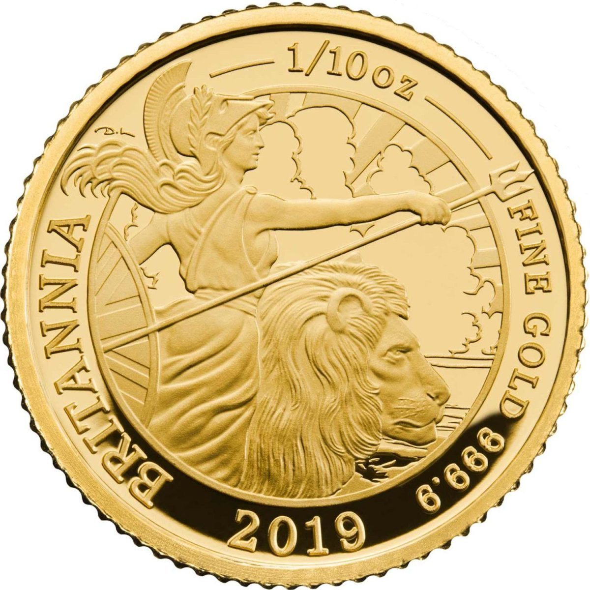 10 Pounds - Elizabeth II 5th portrait; 1/10 oz Fine Gold