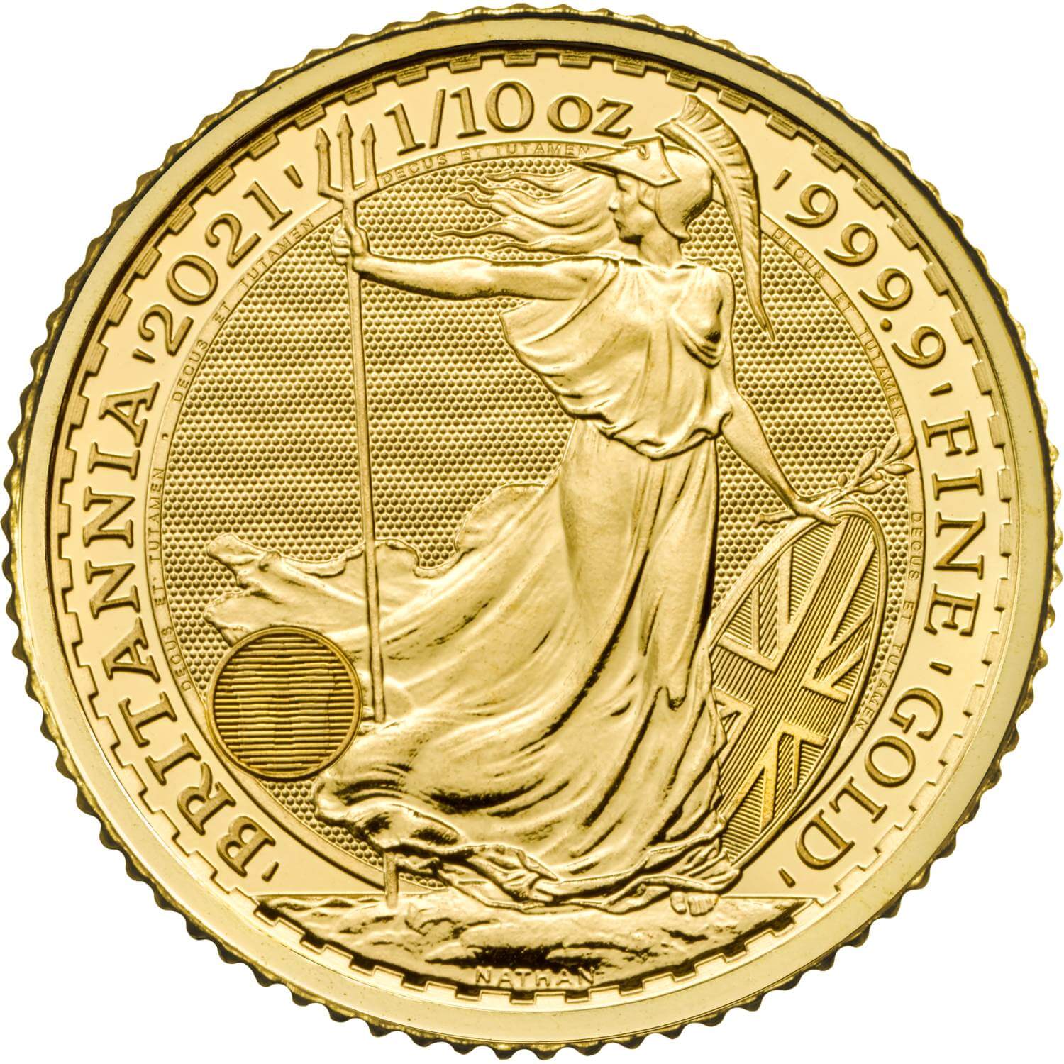 10 Pounds - Elizabeth II 5th portrait; 1/10 oz Fine Gold