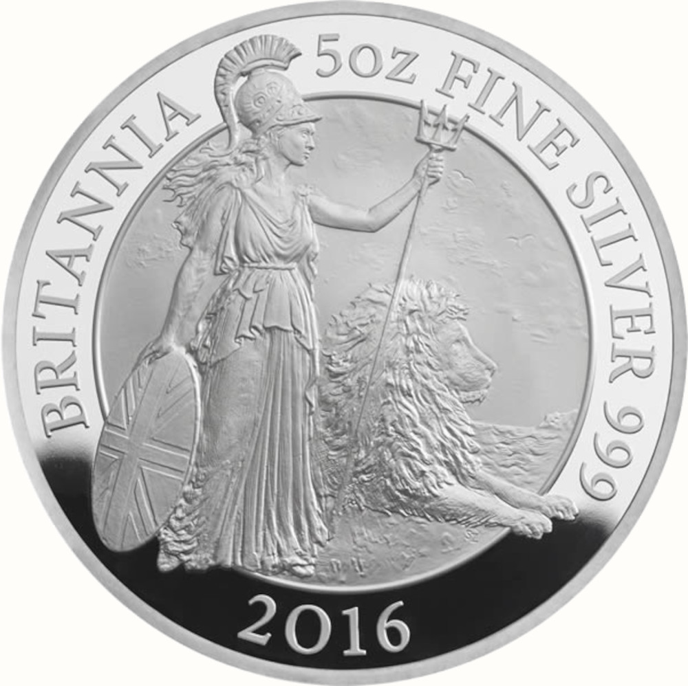 10 Pounds - Elizabeth II 5th portrait; 5 oz Fine Silver