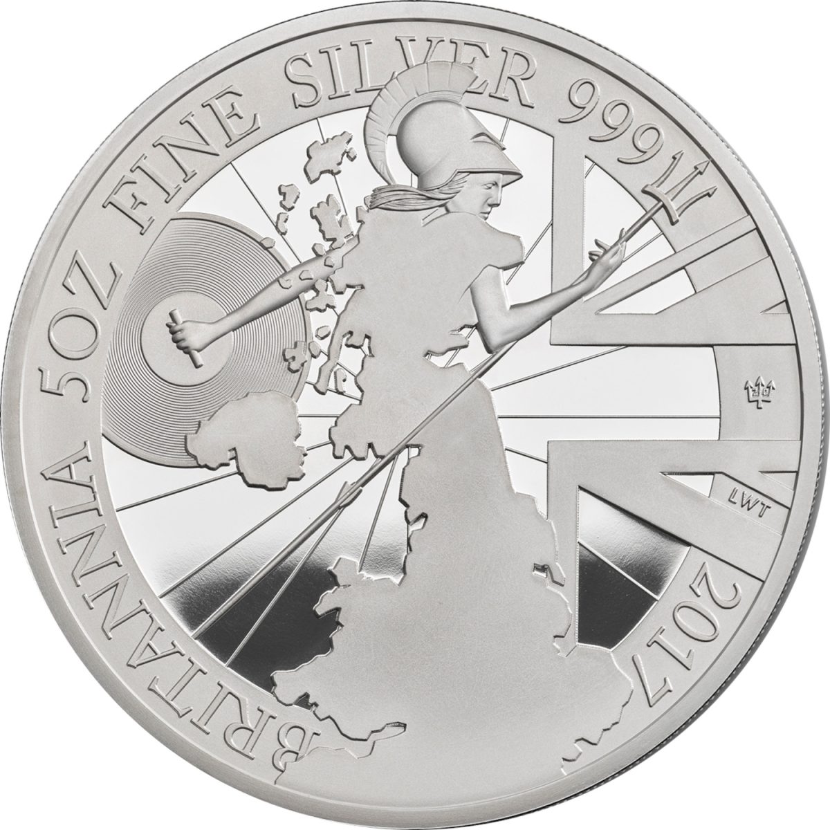 10 Pounds - Elizabeth II 5th portrait; 5 oz Fine Silver