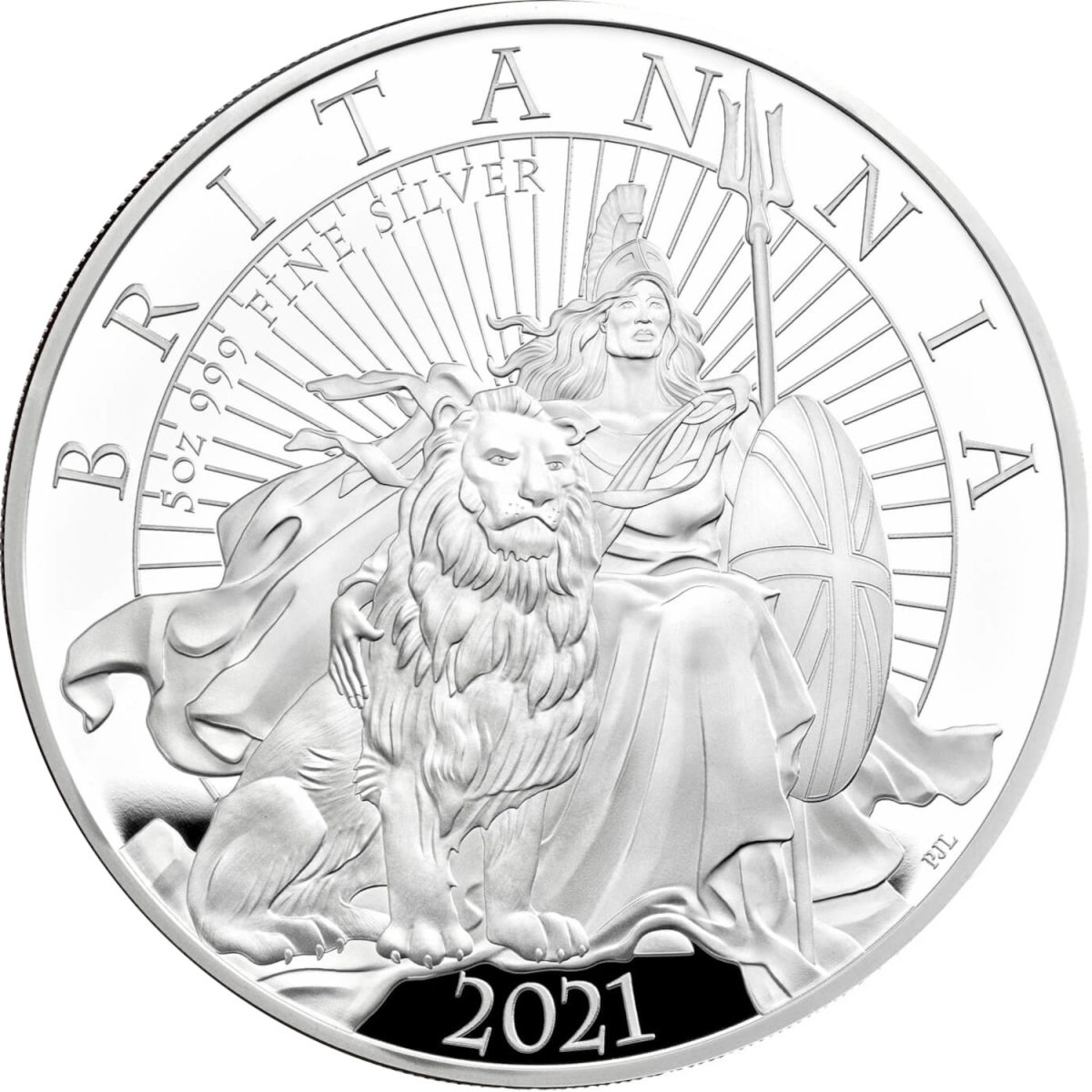 10 Pounds - Elizabeth II 5th portrait; 5 oz Fine Silver