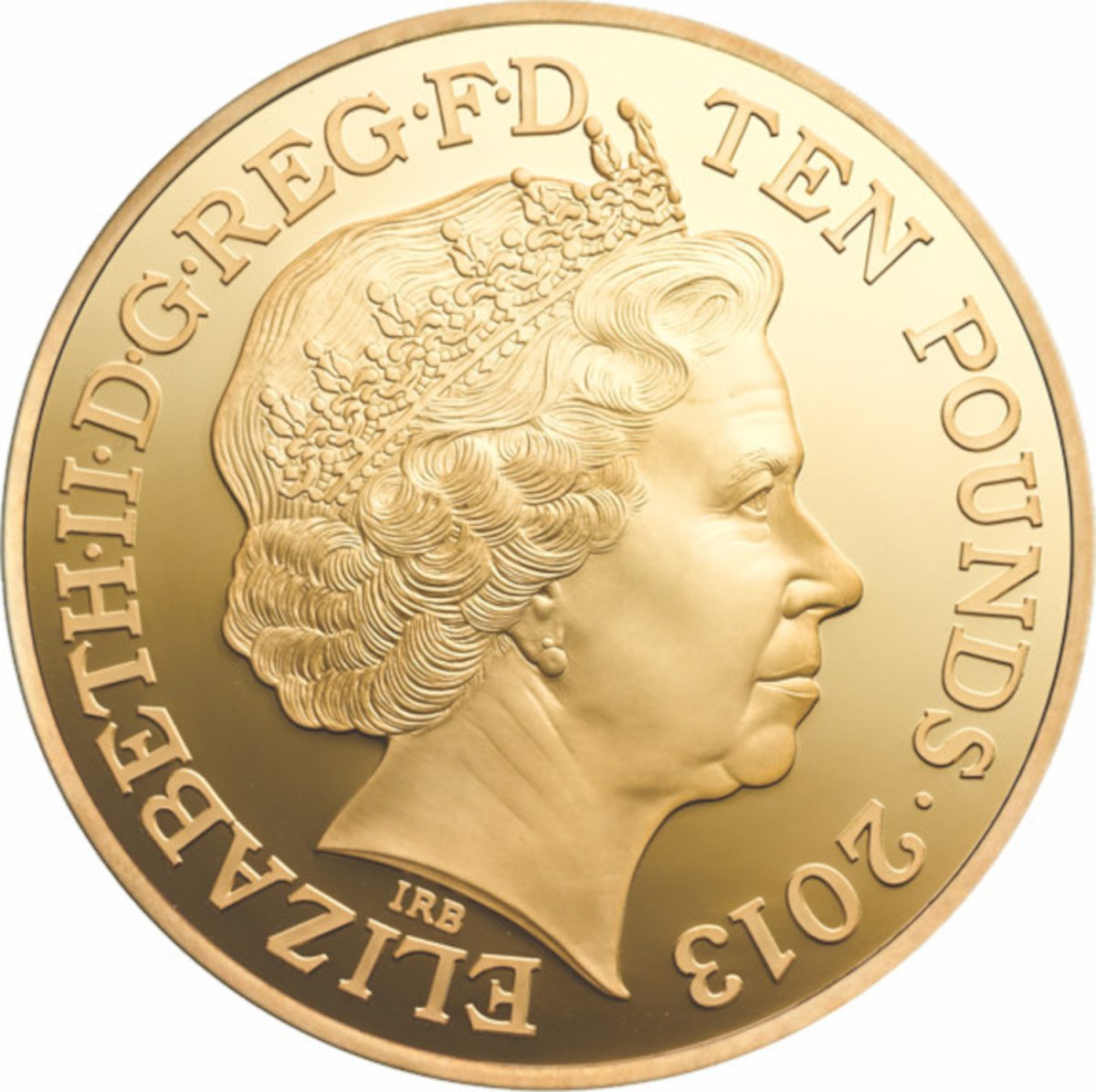 10 Pounds - Elizabeth II 60th Coronation Jubilee; Gold Proof obverse