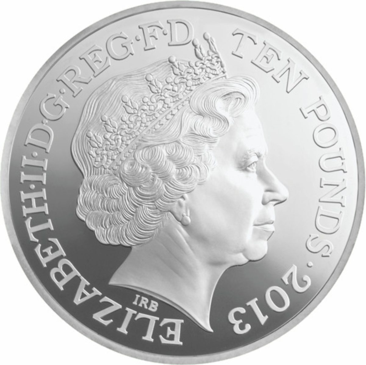 10 Pounds - Elizabeth II 60th Coronation Jubilee; Silver Proof obverse