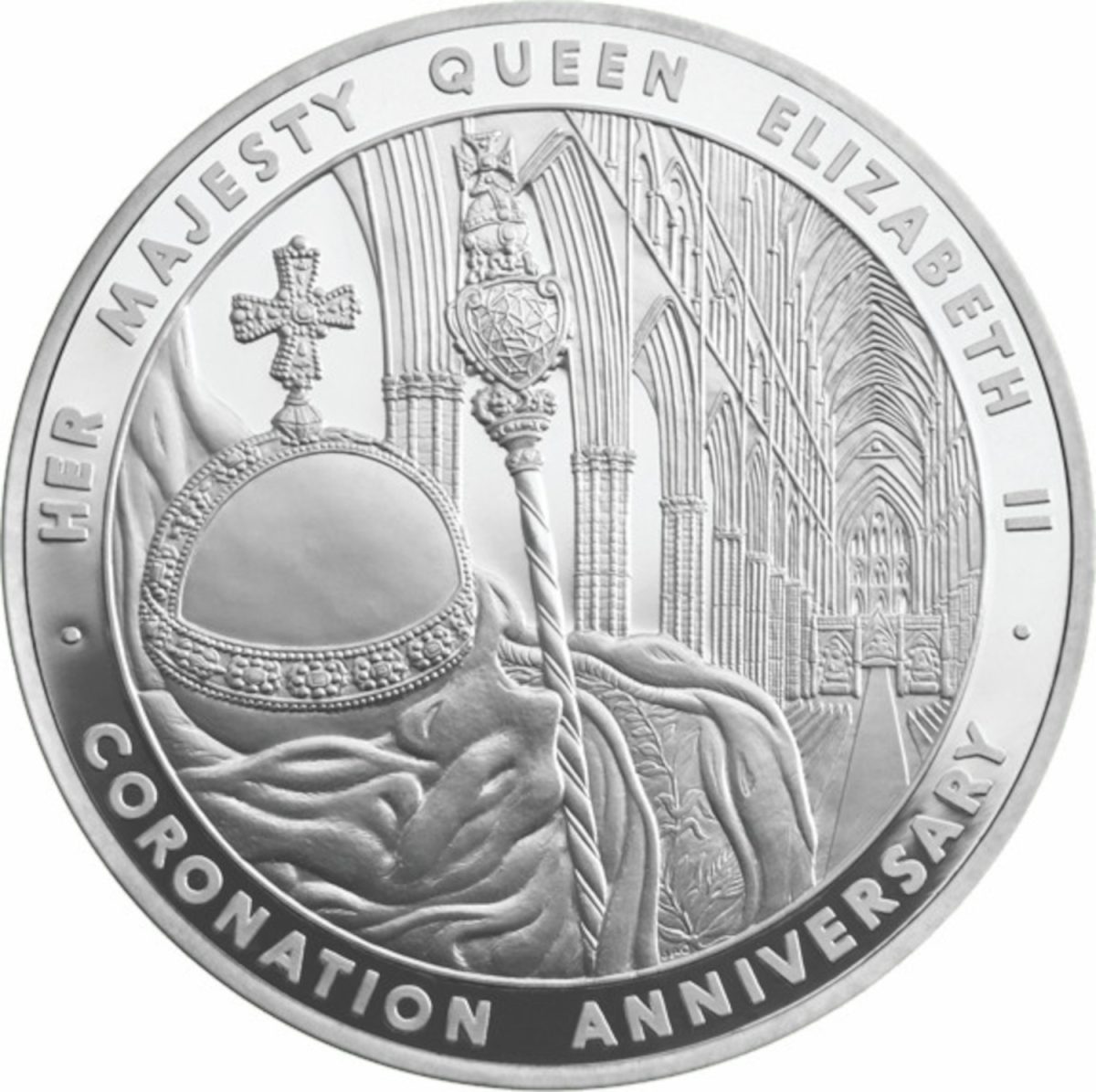 10 Pounds - Elizabeth II 60th Coronation Jubilee; Silver Proof