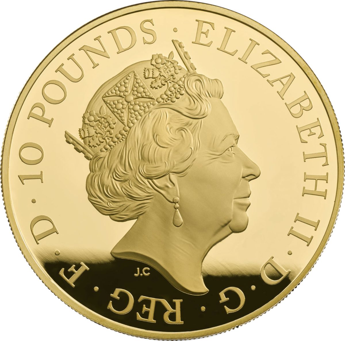 10 Pounds - Elizabeth II Armistice; Gold Proof obverse
