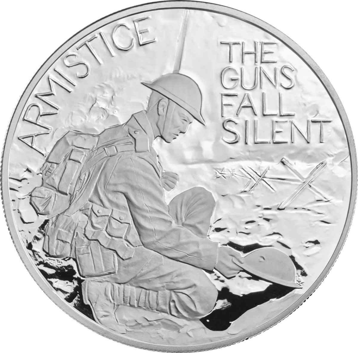 10 Pounds - Elizabeth II Armistice; Silver Proof reverse