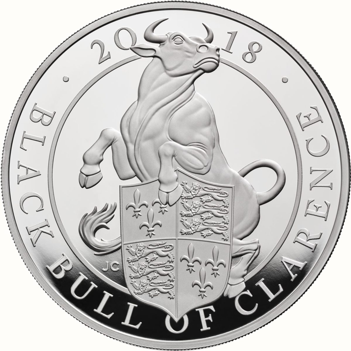 10 Pounds - Elizabeth II Black Bull of Clarence; Silver Piedfort