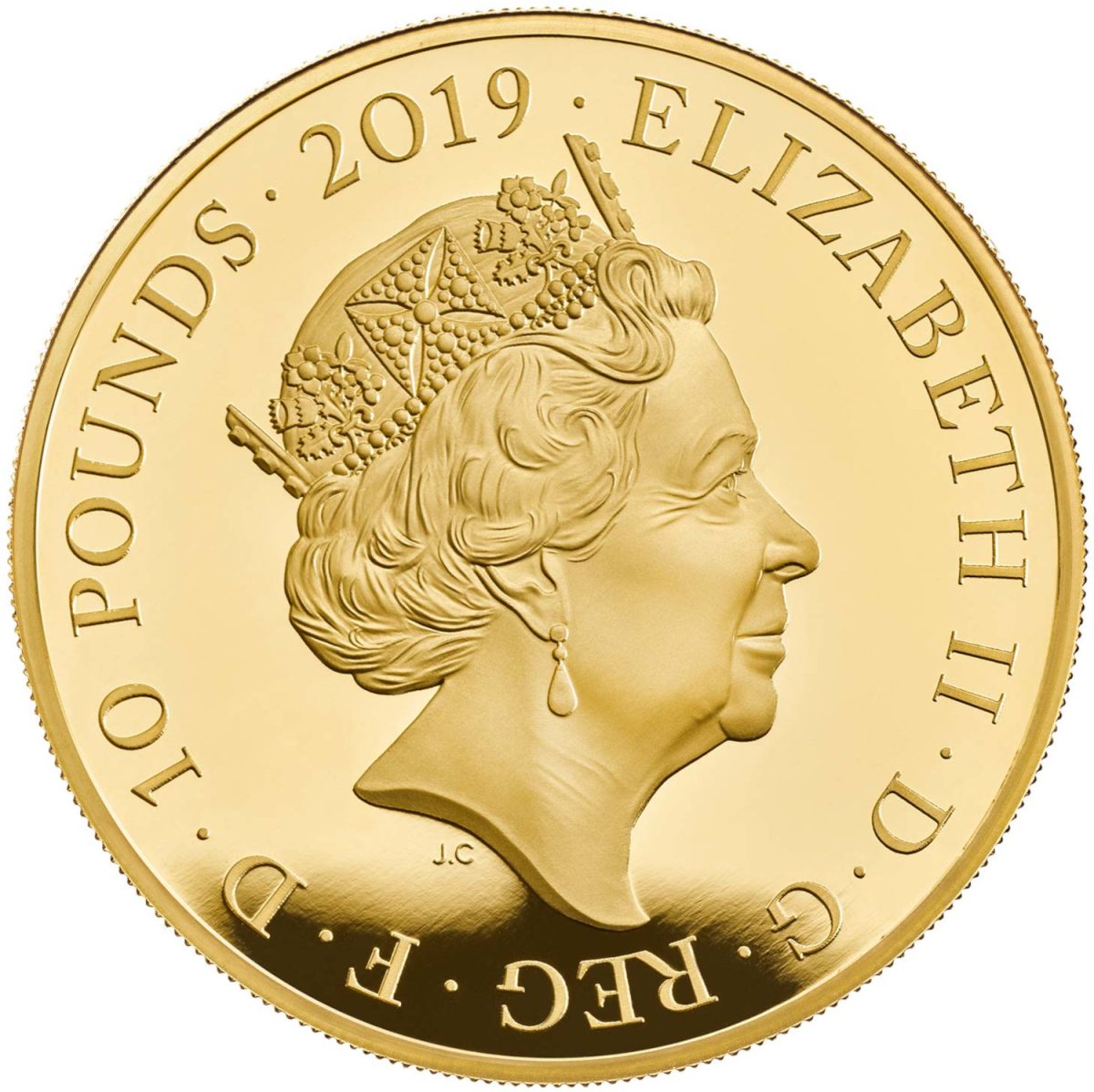 10 Pounds - Elizabeth II Ceremony of the Keys; Gold Proof obverse