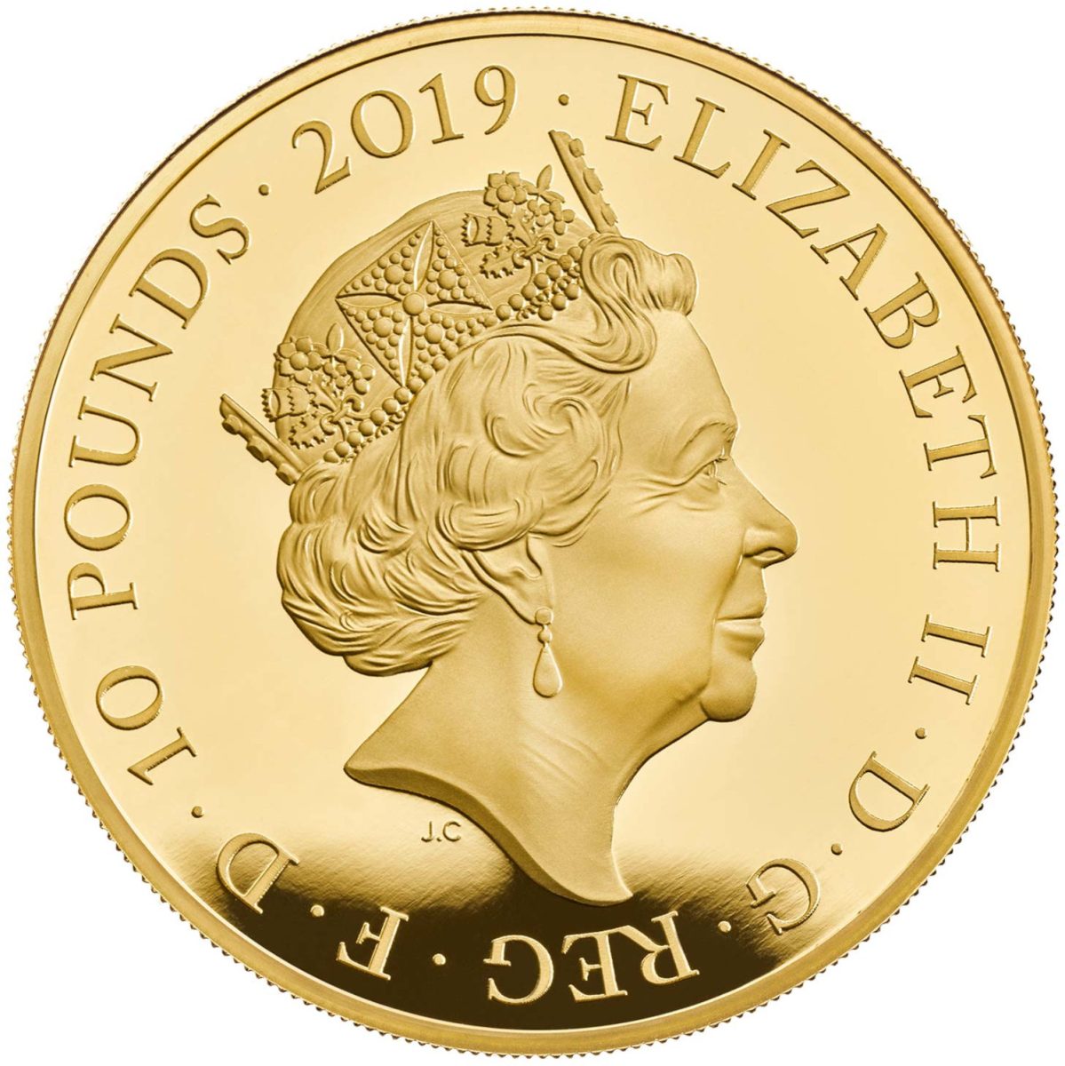 10 Pounds - Elizabeth II Crown Jewels; Gold Proof obverse