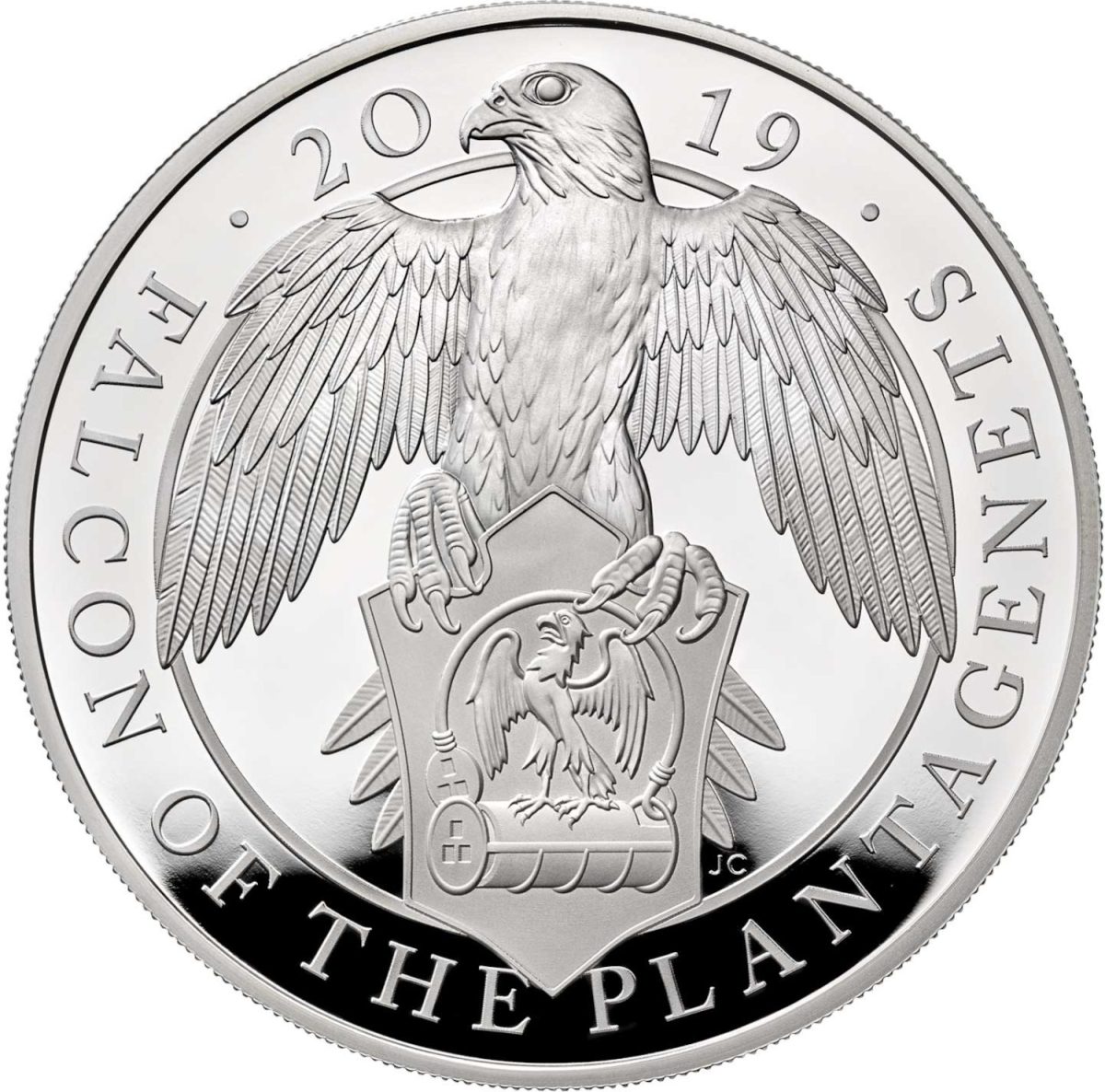 10 Pounds - Elizabeth II Falcon of Plantagenets; Silver Piedfort