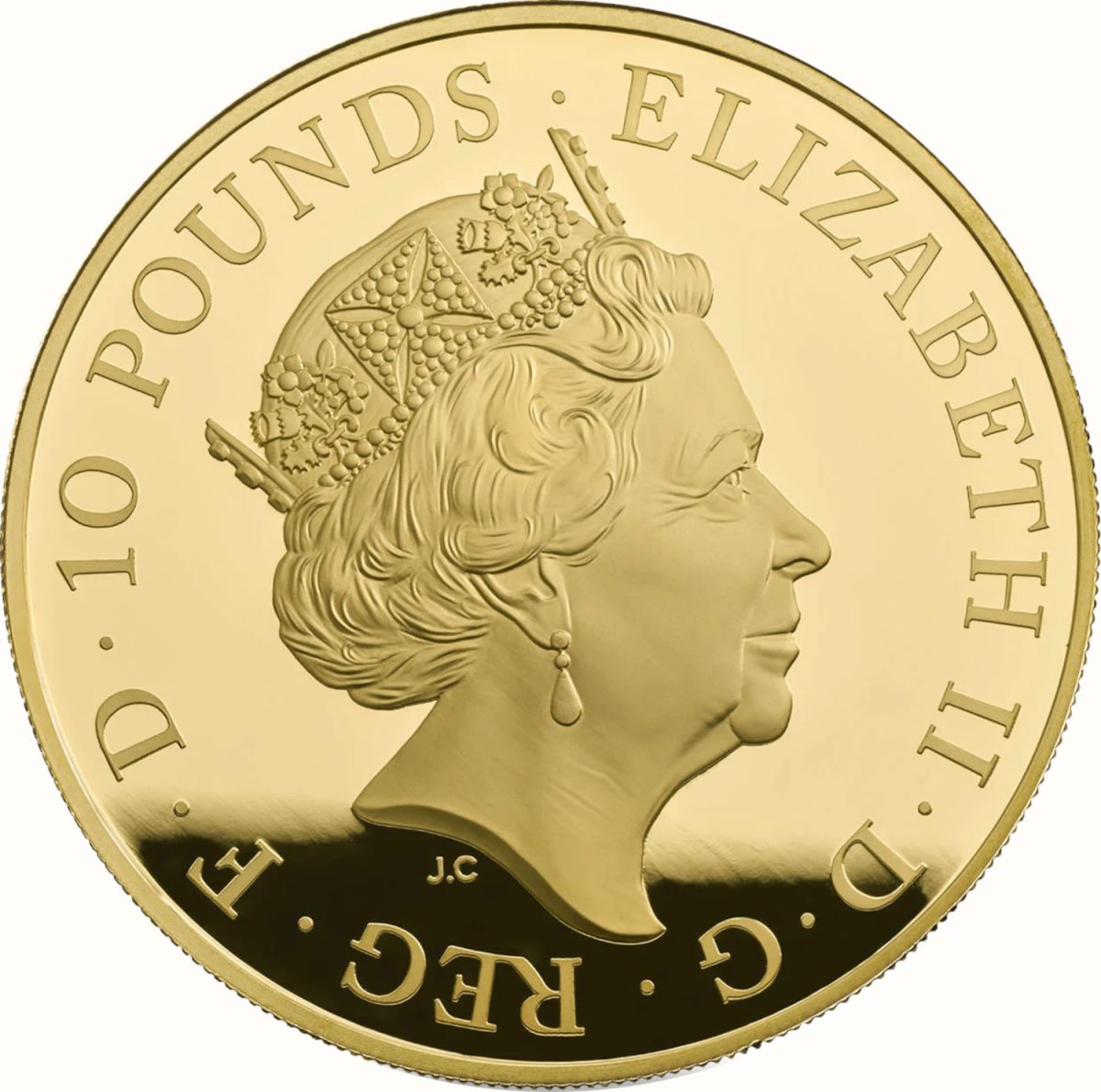 10 Pounds - Elizabeth II Four Generations of Royalty; Gold Proof obverse