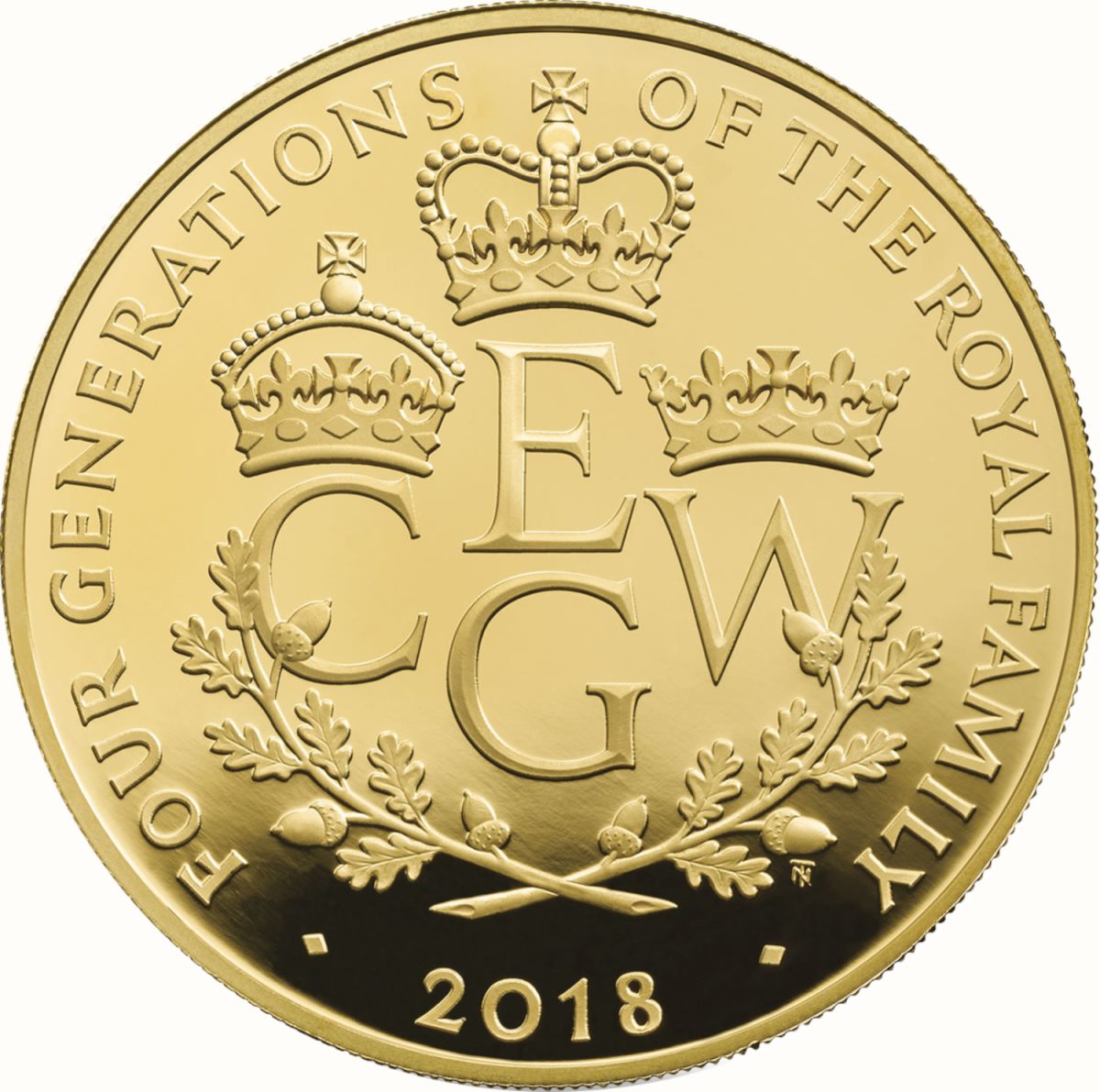 10 Pounds - Elizabeth II Four Generations of Royalty; Gold Proof
