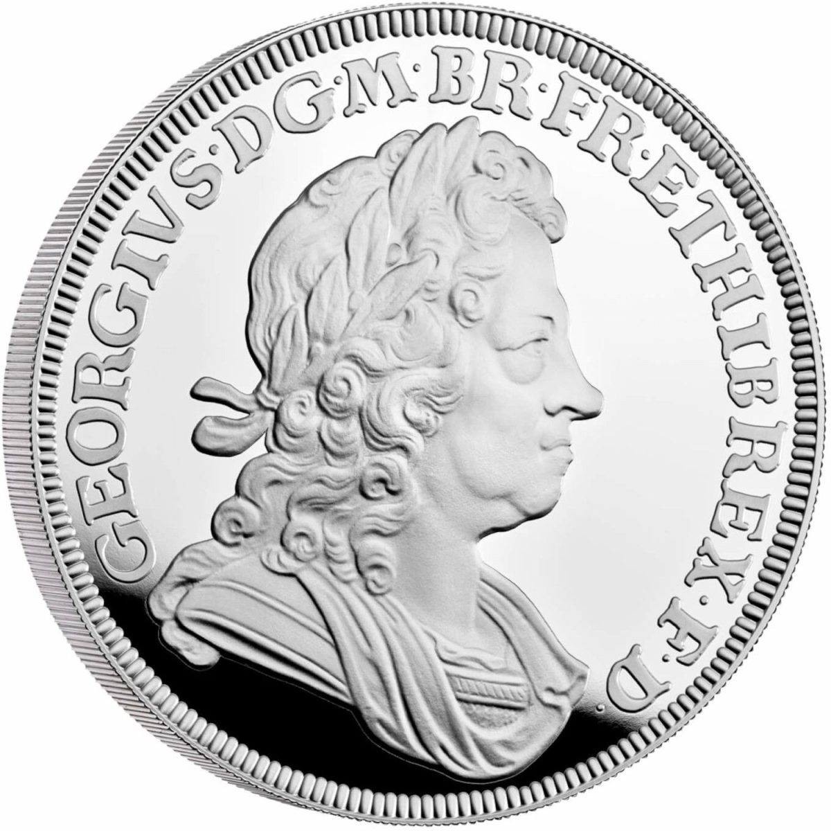 10 Pounds - Elizabeth II George I; Silver Proof reverse