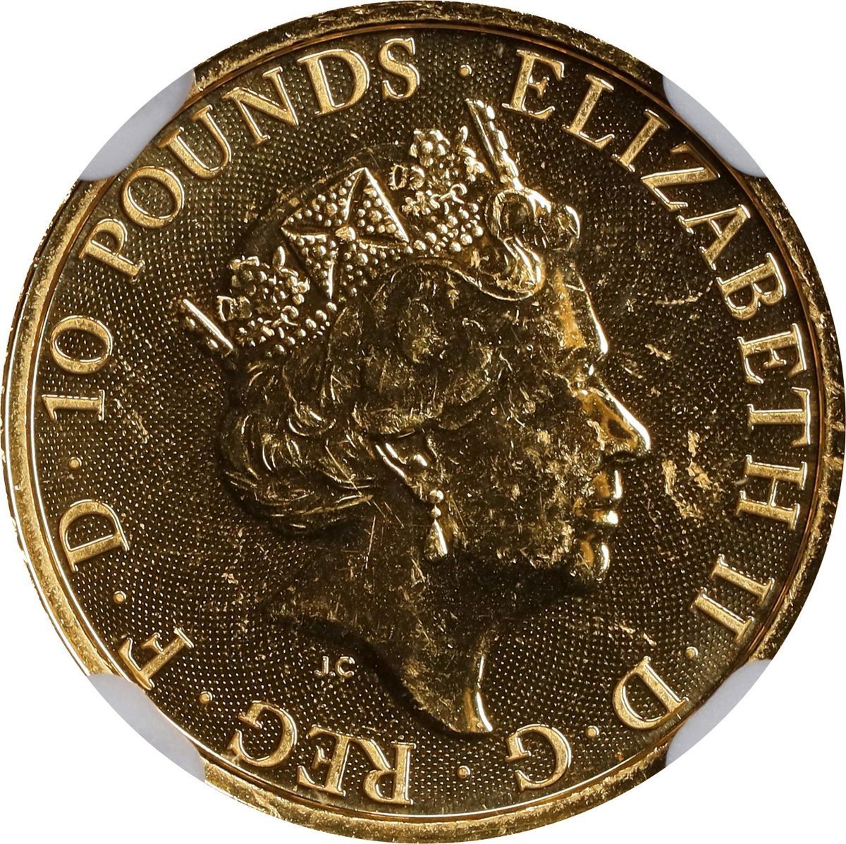 10 Pounds - Elizabeth II Gold Standard; 1/10 oz Fine Gold obverse