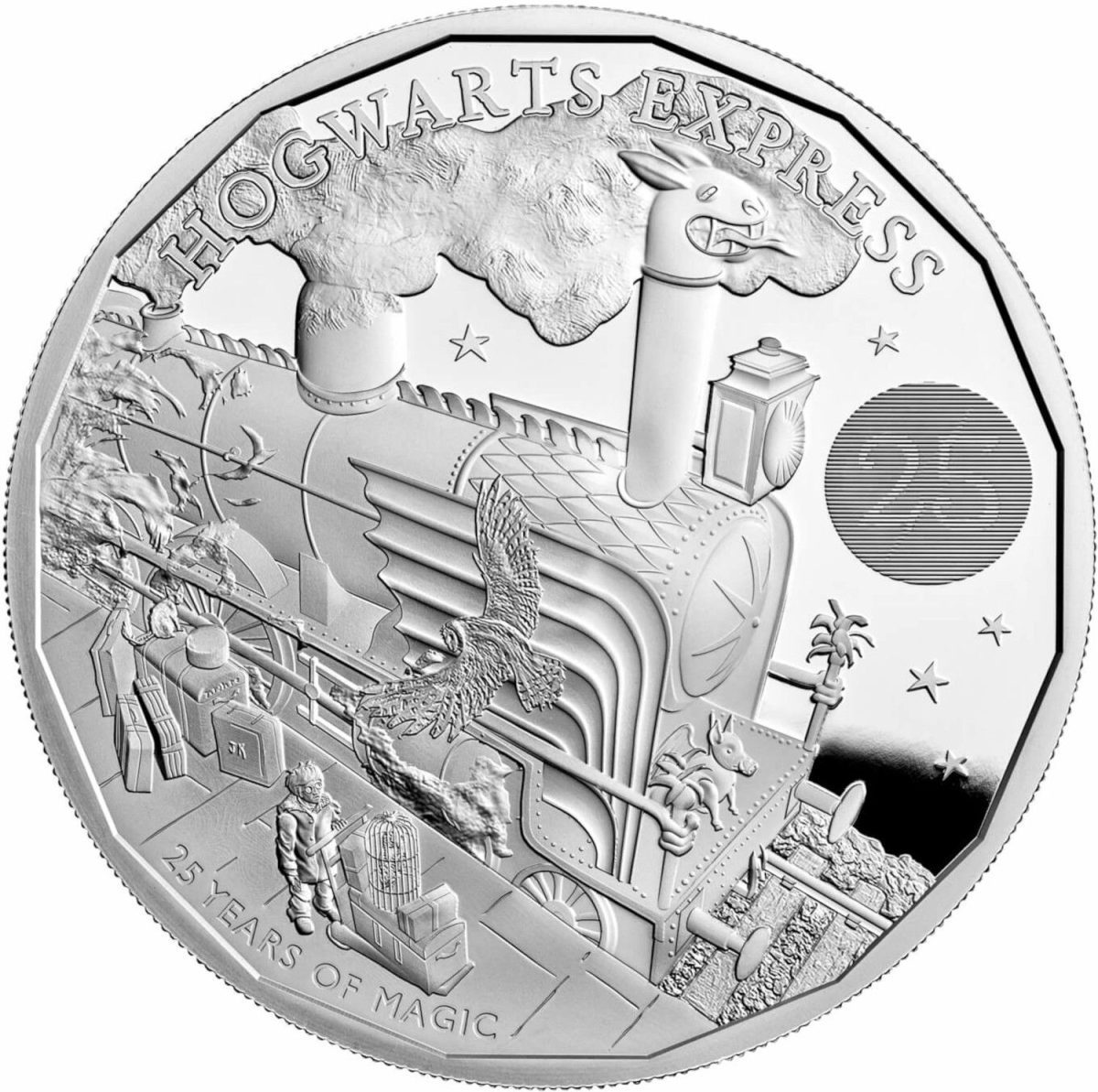 10 Pounds - Elizabeth II Hogwarts Express; Silver Proof reverse
