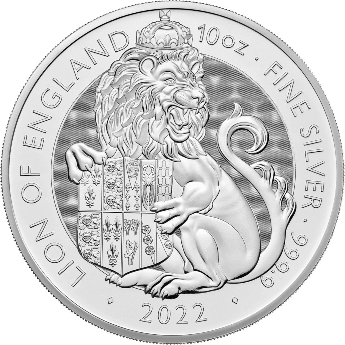 10 Pounds - Elizabeth II Lion of England; 10 oz Fine Silver reverse