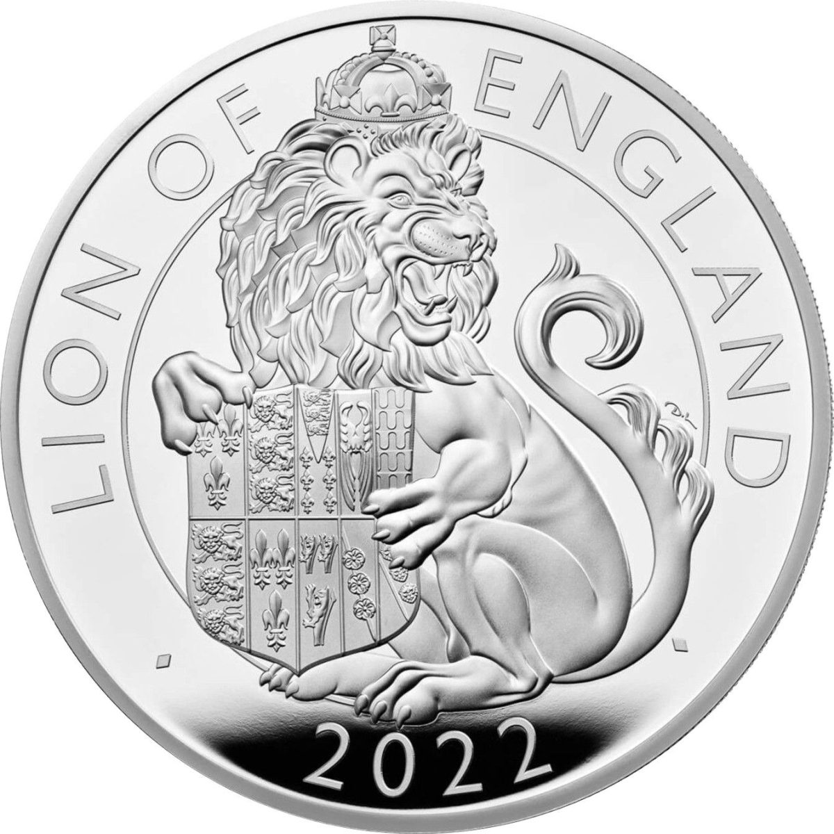 10 Pounds - Elizabeth II Lion of England; Silver Piedfort reverse