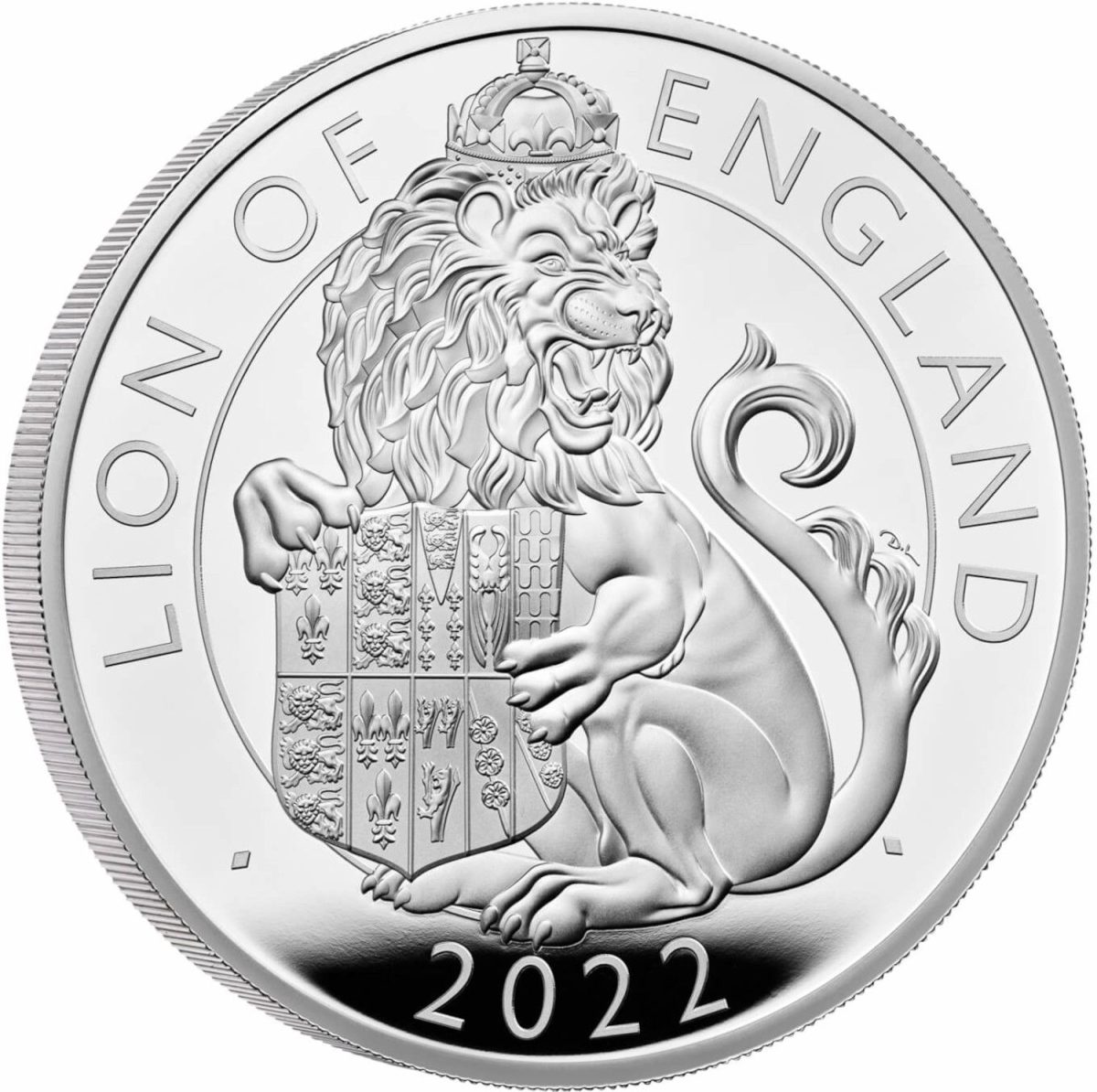 10 Pounds - Elizabeth II Lion of England; Silver Proof reverse