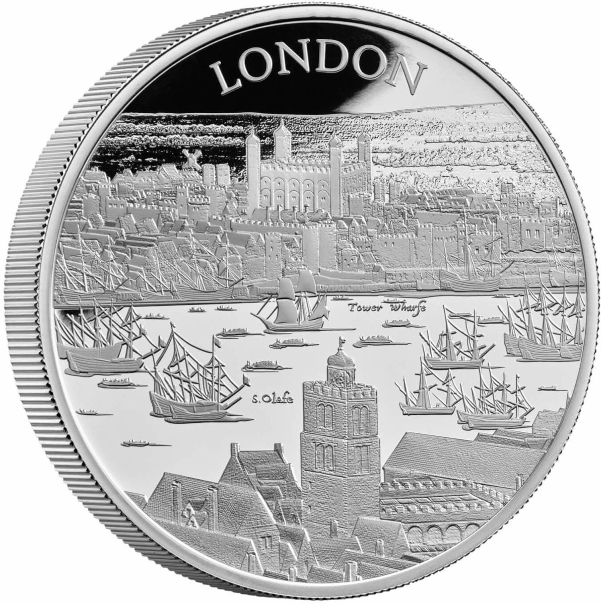 10 Pounds - Elizabeth II London; Silver Proof reverse