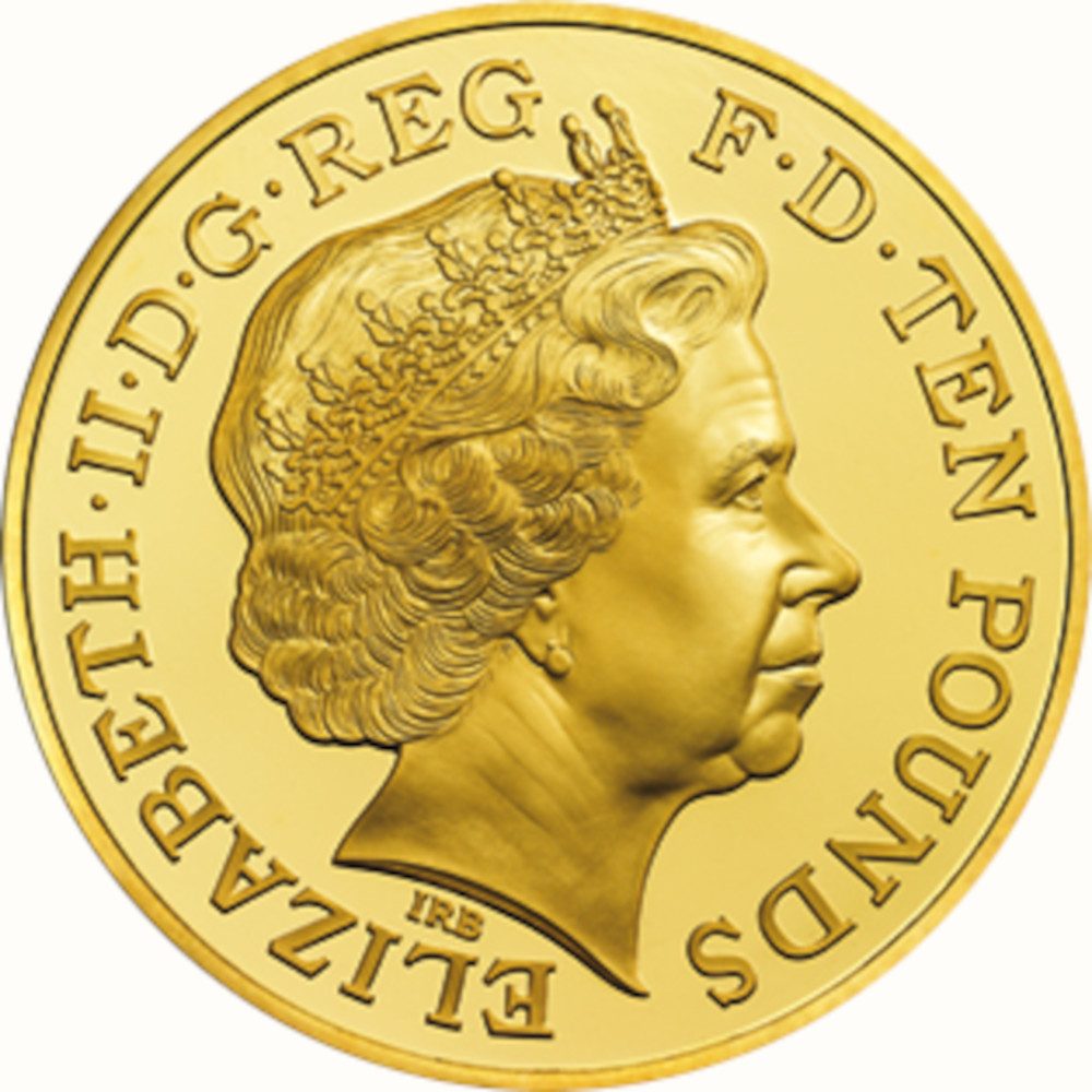 10 Pounds - Elizabeth II Pegasus; Gold Proof obverse