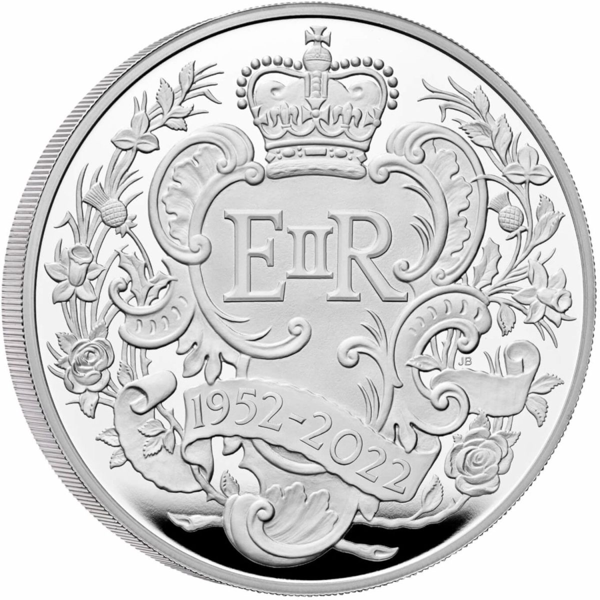 10 Pounds - Elizabeth II Platinum Jubilee; Silver Proof reverse