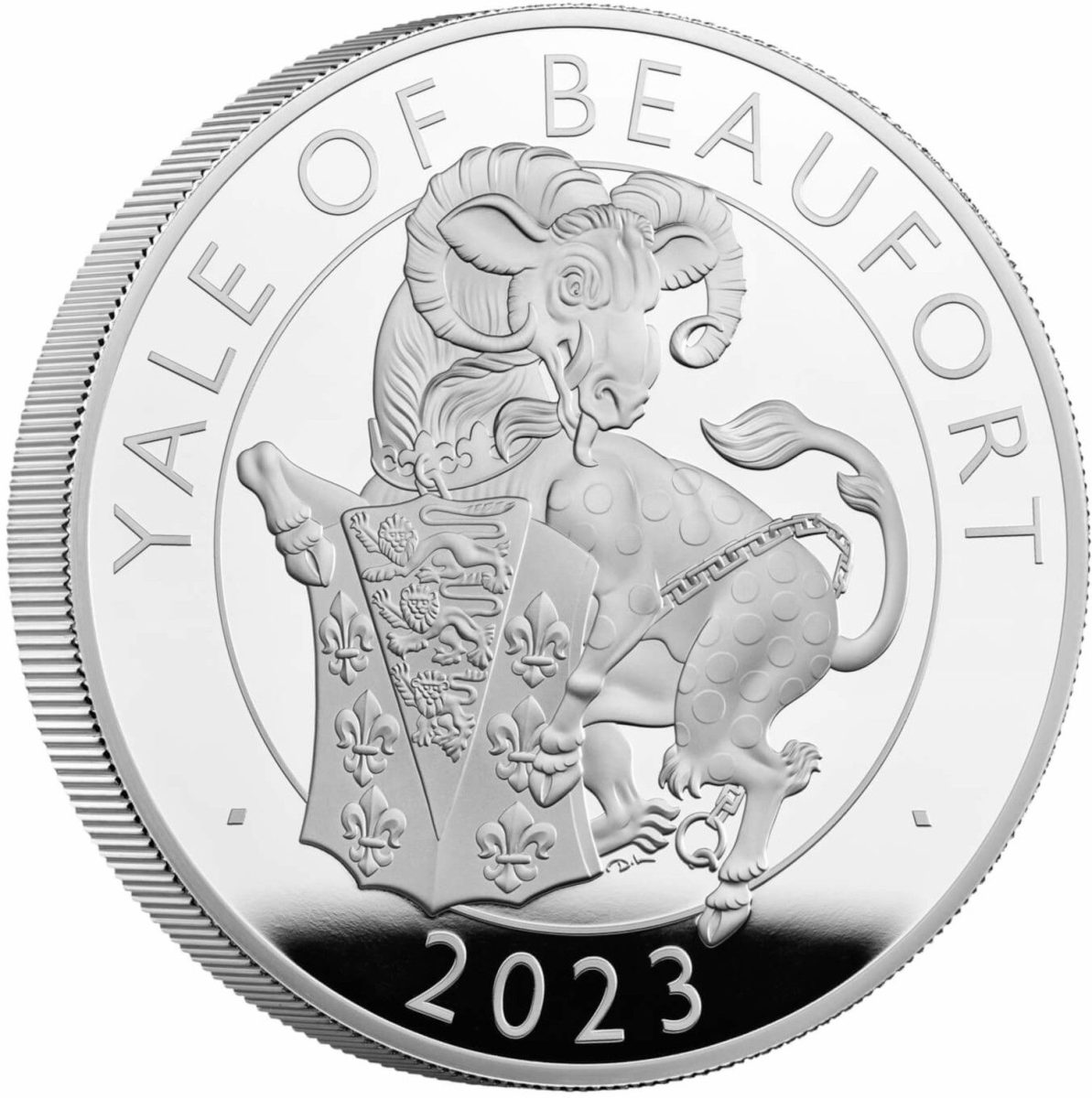 10 Pounds - Elizabeth II Posthumous; Yale of Beaufort; Silver Proof reverse