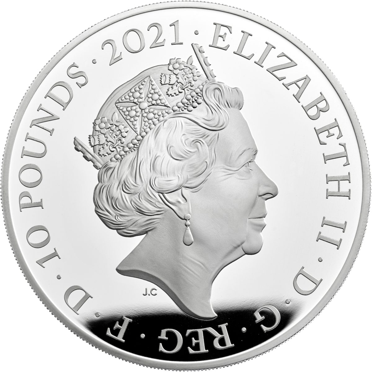 10 Pounds - Elizabeth II Prince Philip, Silver Piedfort obverse