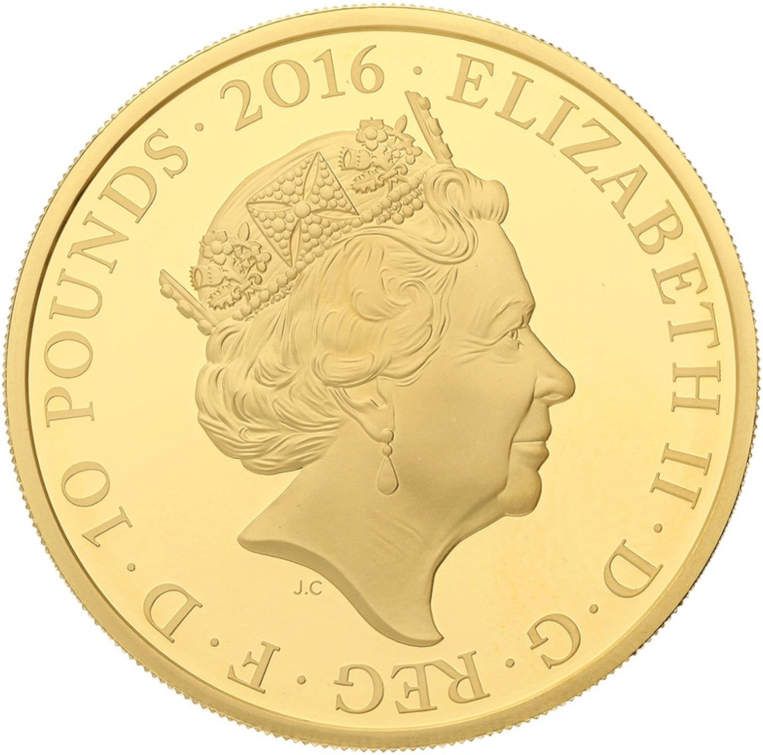 10 Pounds - Elizabeth II Queen’s 90th Birthday; Gold Proof obverse