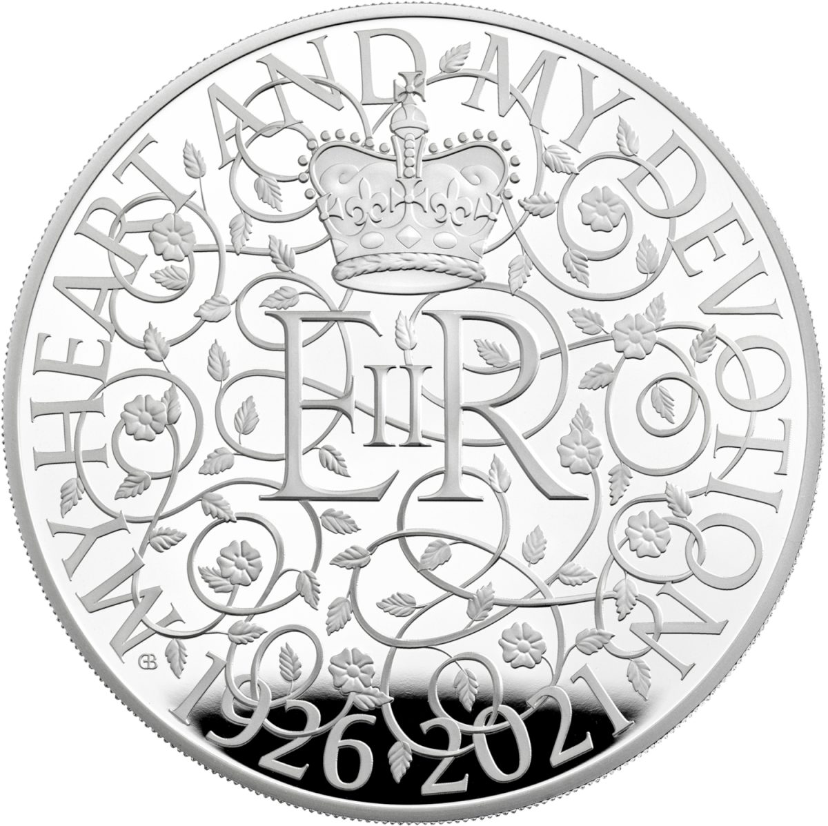10 Pounds - Elizabeth II Queen's 95th Birthday; Silver Proof reverse