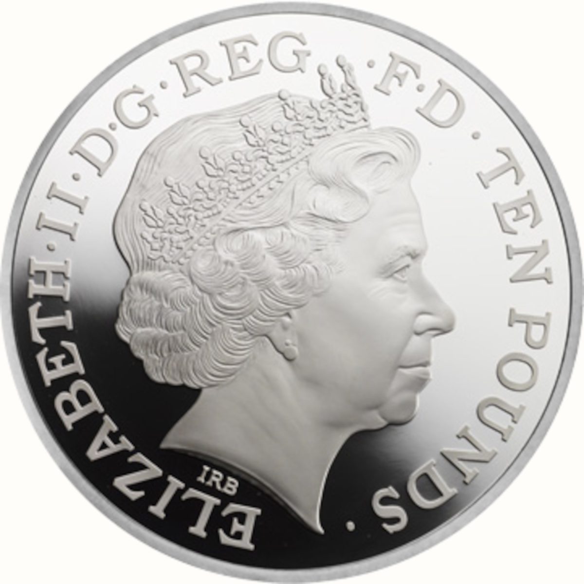 10 Pounds - Elizabeth II Royal Christening; Silver Proof obverse