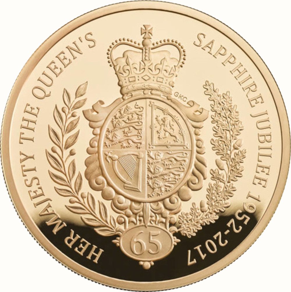 10 Pounds - Elizabeth II Sapphire Jubilee; Gold Proof