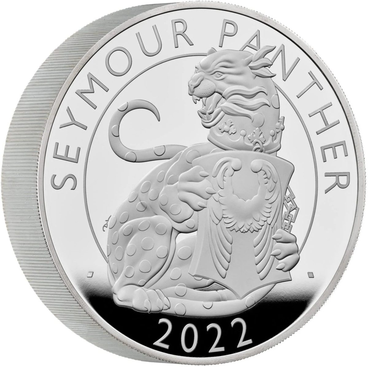 10 Pounds - Elizabeth II Seymour Panther; Silver Piedfort reverse