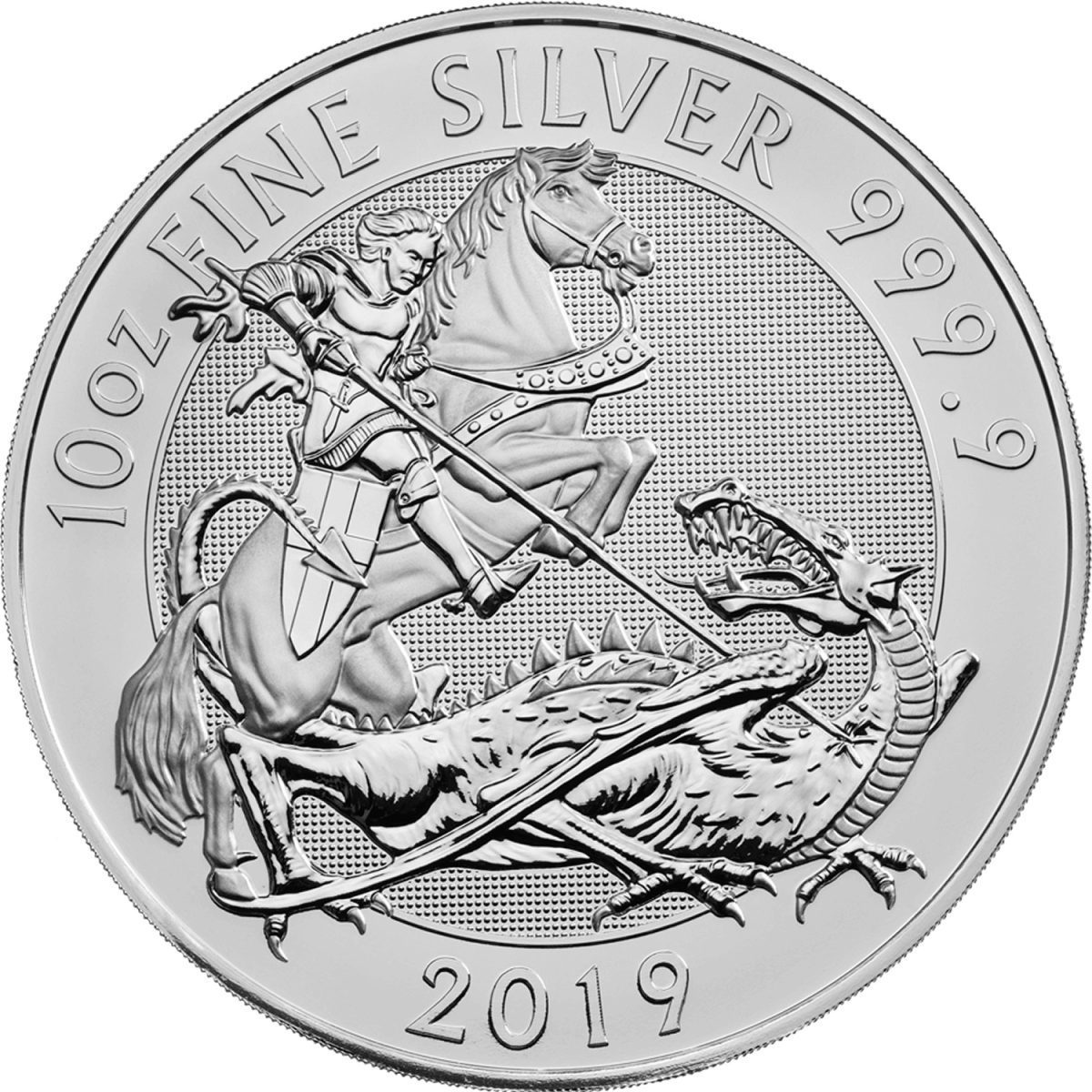 10 Pounds - Elizabeth II Silver Valiant; 10 oz Fine Silver reverse