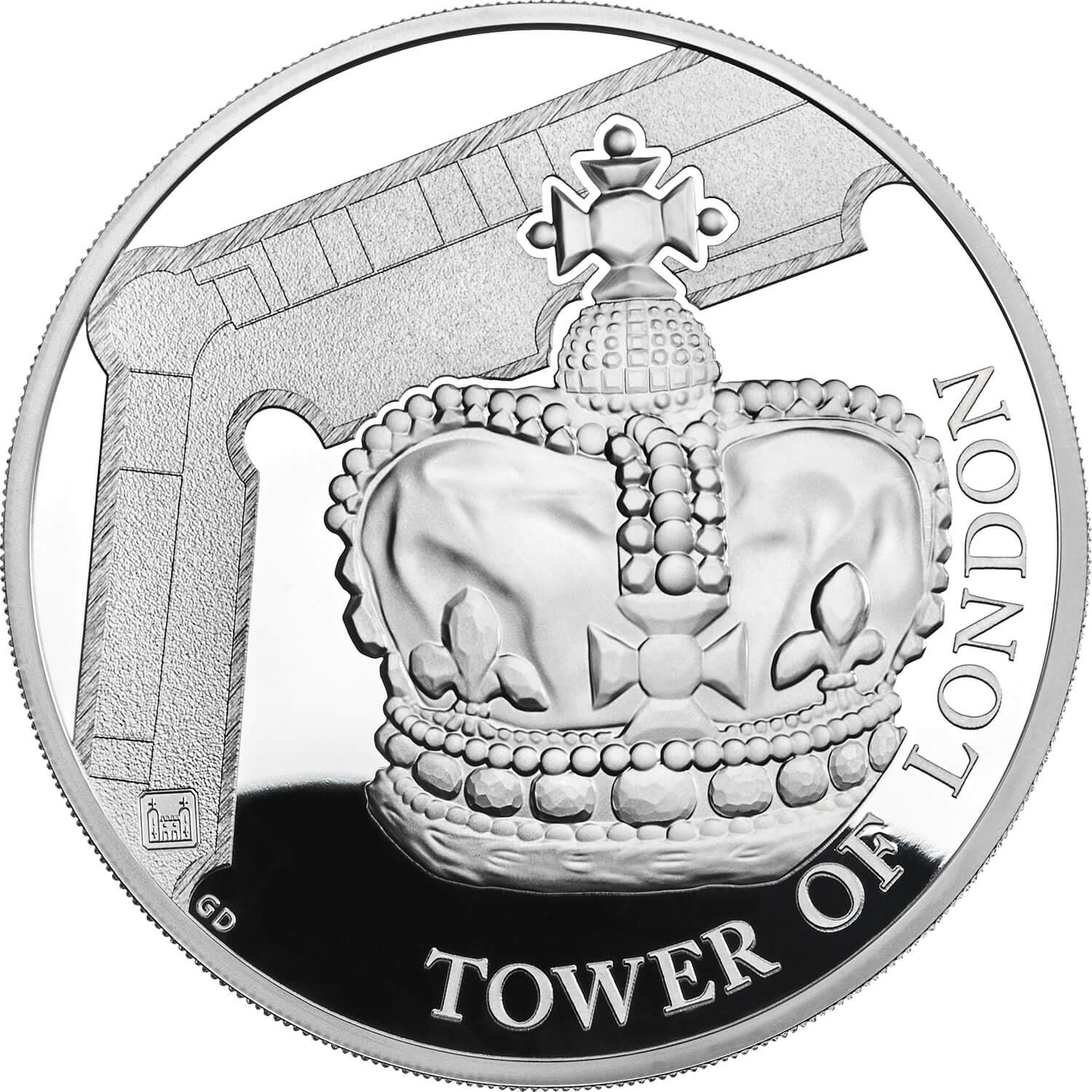 10 Pounds - Elizabeth II The Crown Jewels; Silver Proof reverse