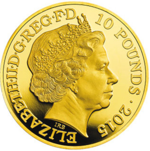 10 Pounds - Elizabeth II Winston Churchill; Gold Proof obverse