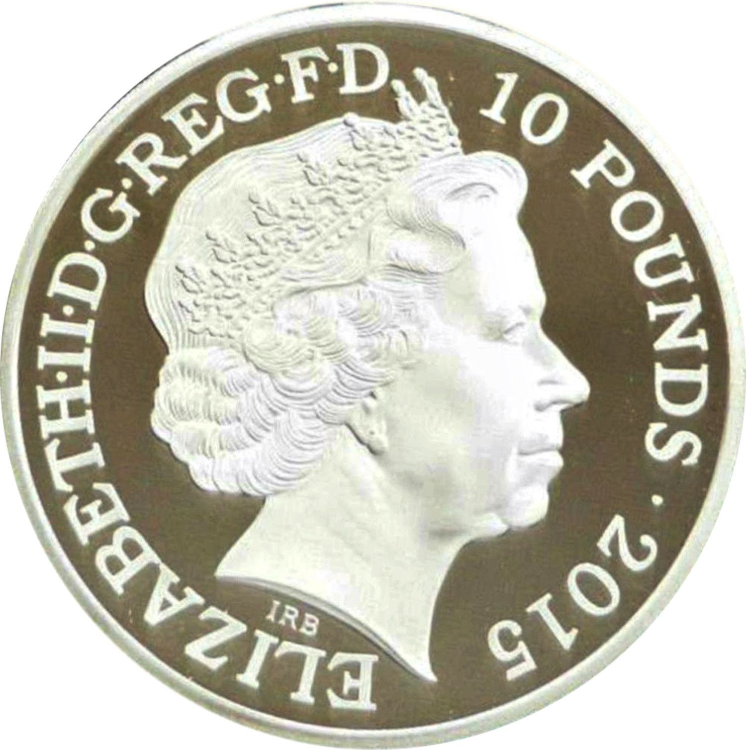 10 Pounds - Elizabeth II Winston Churchill; Silver Proof obverse