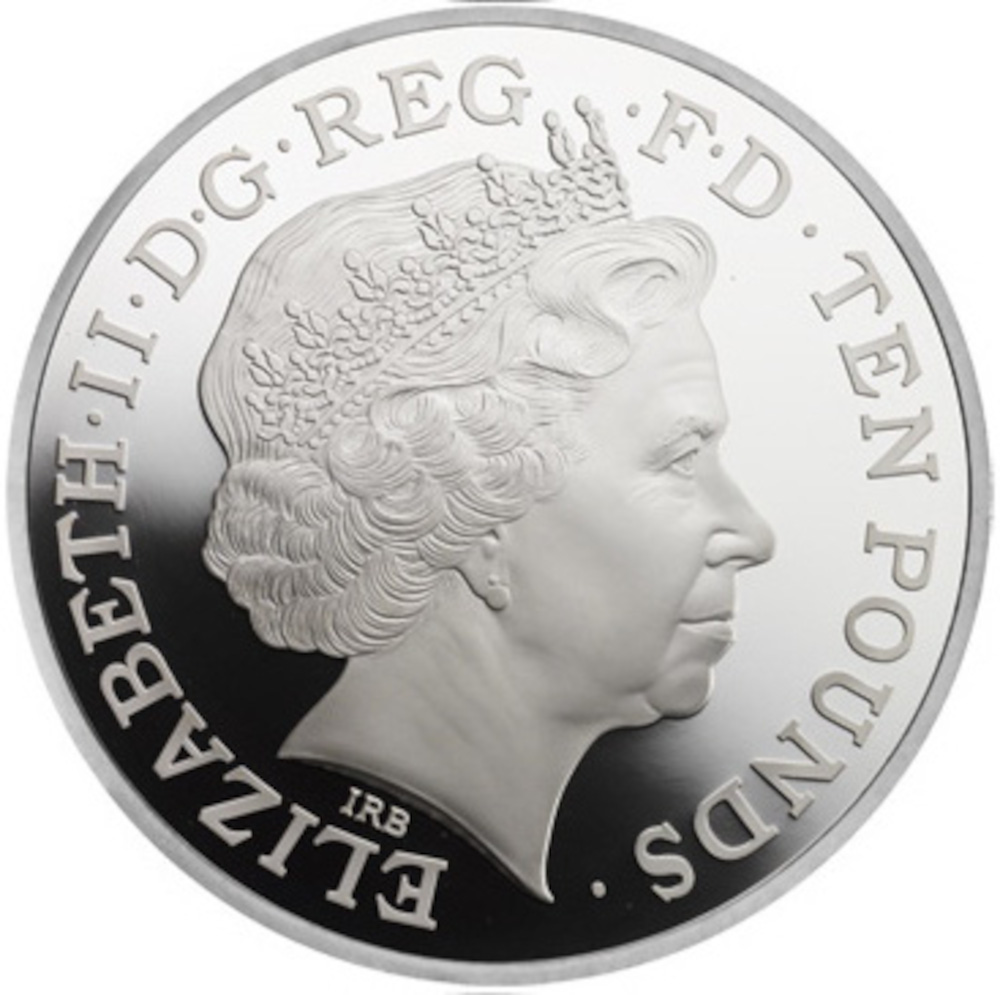10 Pounds - Elizabeth II World War I; Silver Proof obverse
